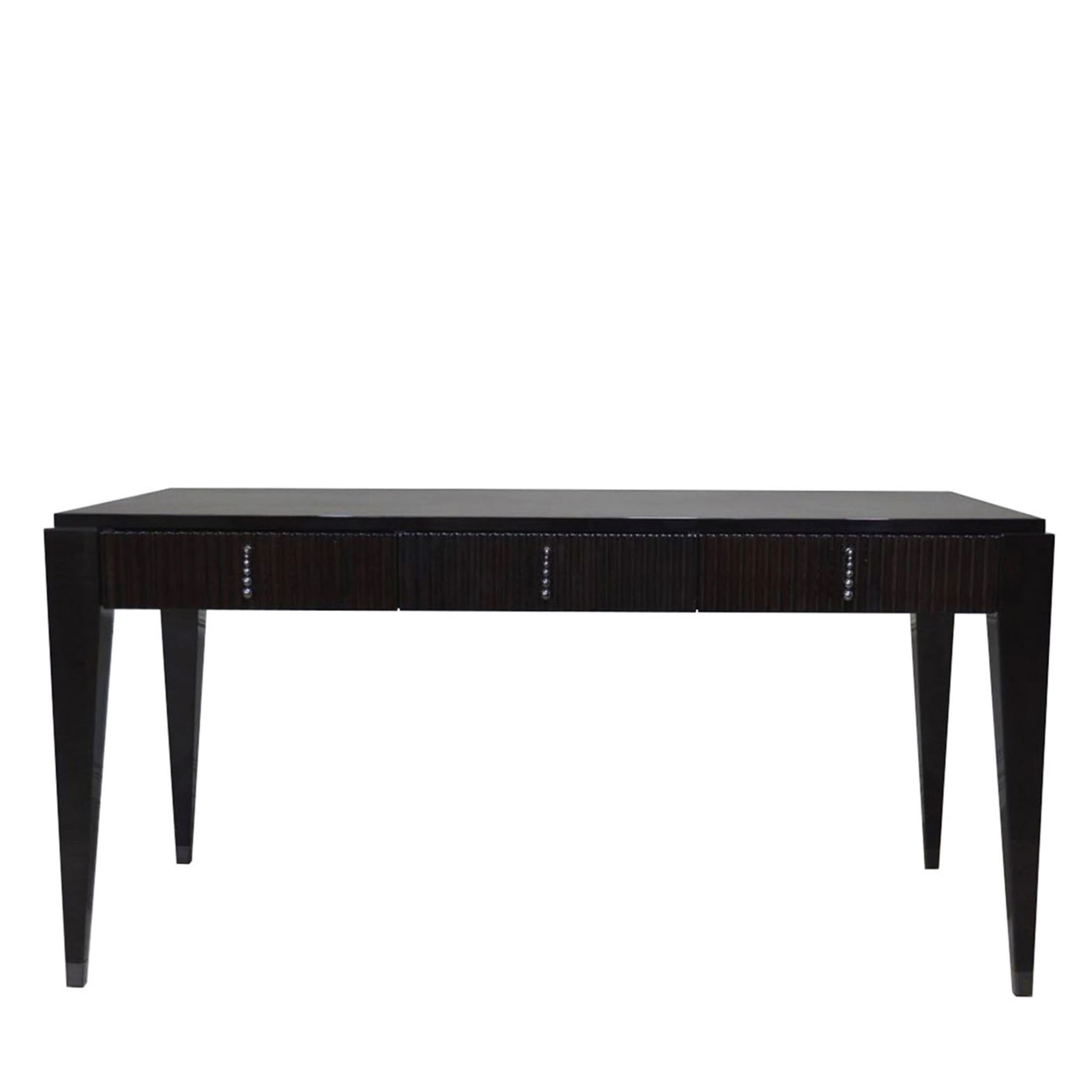  ‘Klab D’ Contemporary Ebony High-Gloss Writing Desk with Leather Top - Main view