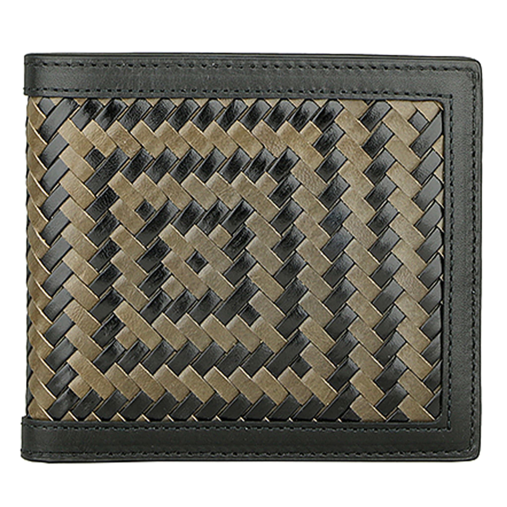 Braided Leather Black Wallet - Main view