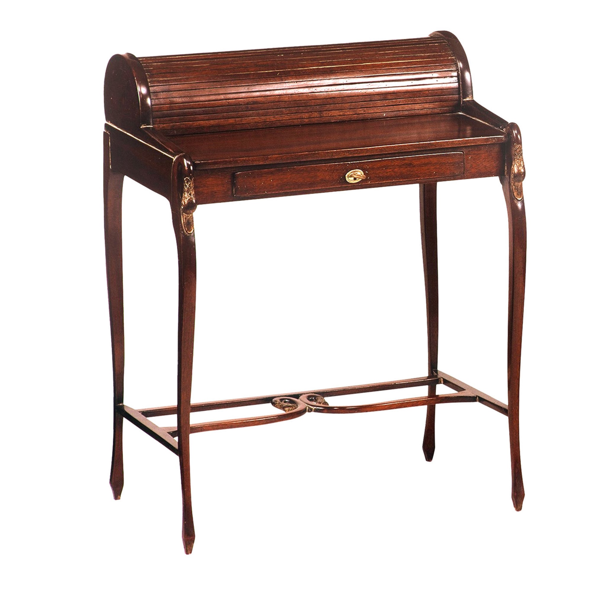 French Empire-Style Roll-Top Mahogany Writing Desk - Main view