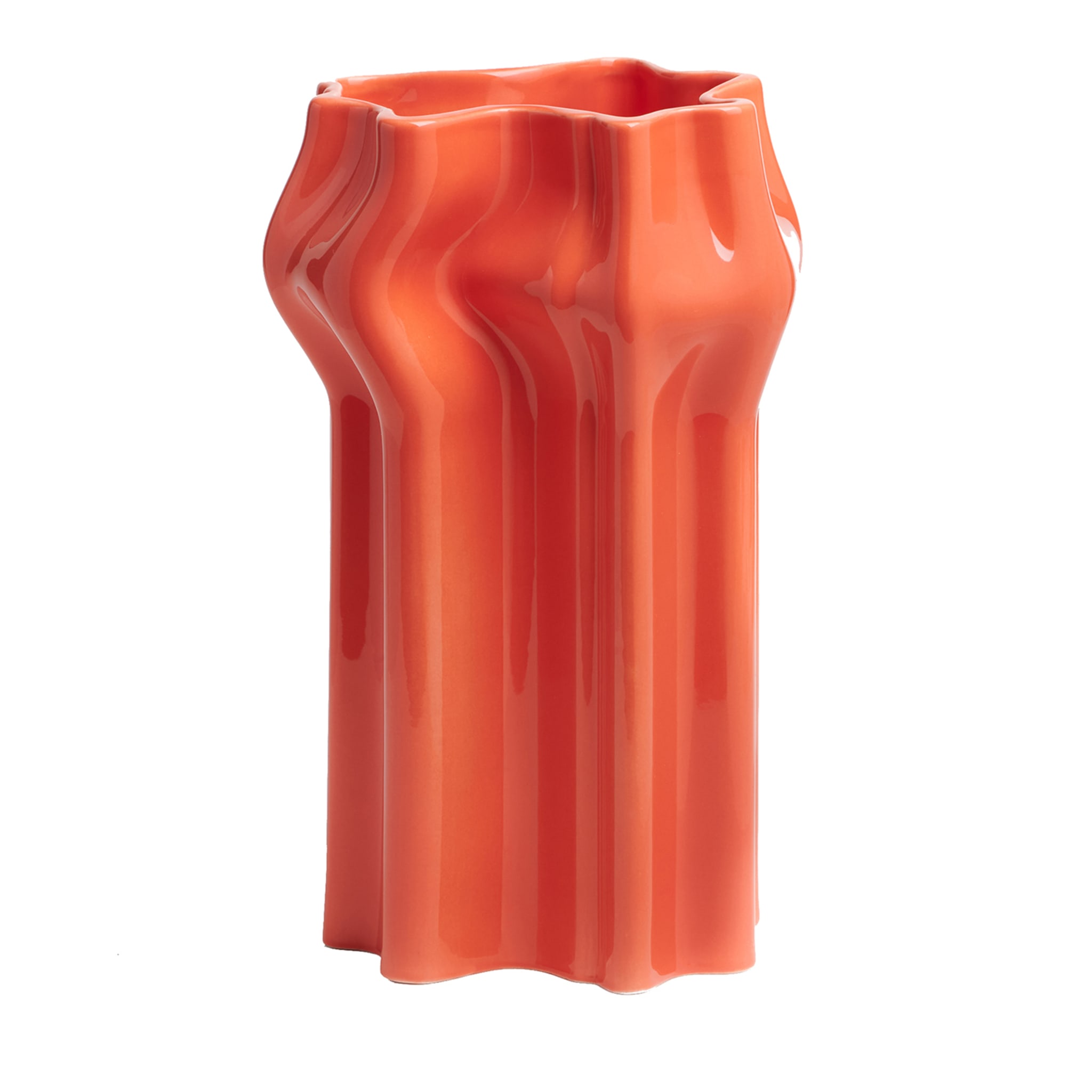 Gonfiato Coral Red Vase - Main view