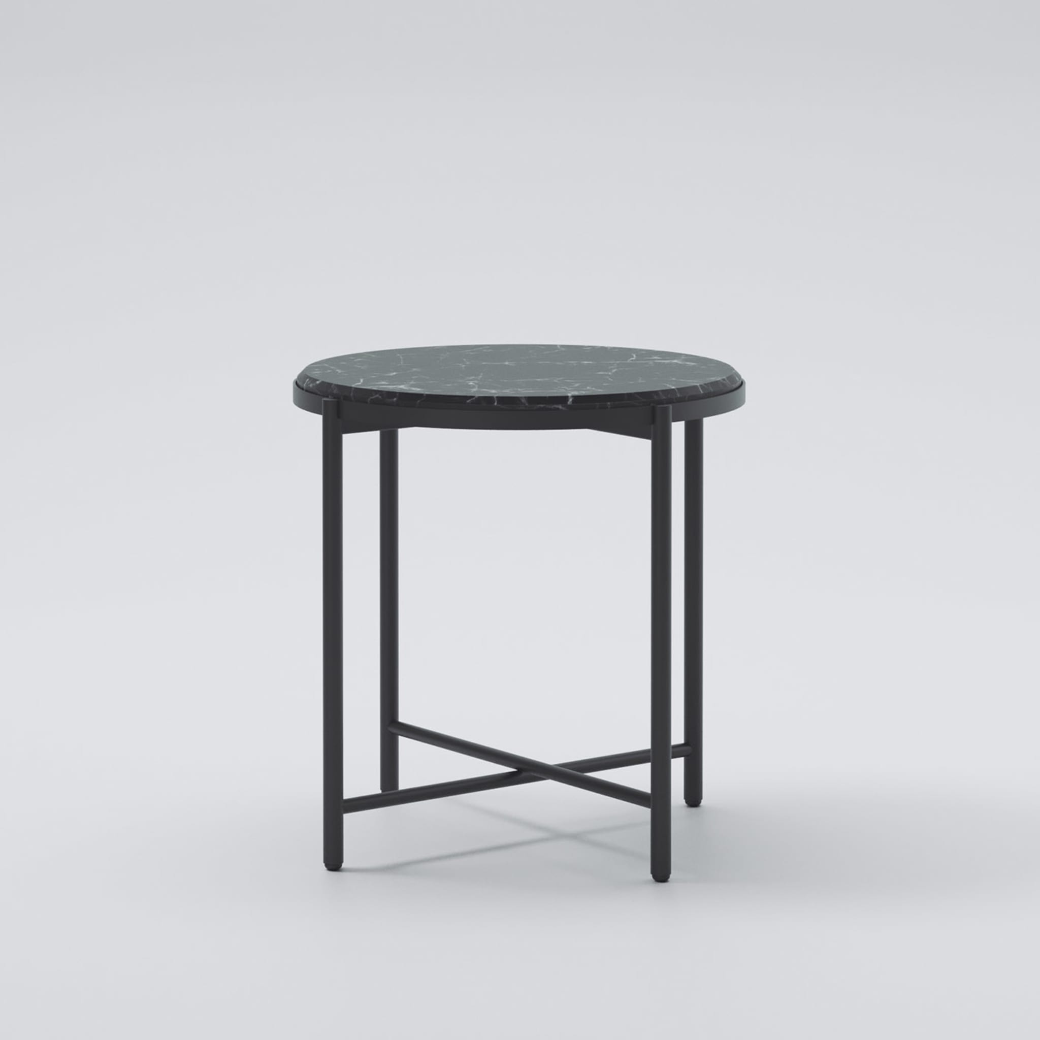 Magenta Black Marquina Marble Side Table - Alternative view 1