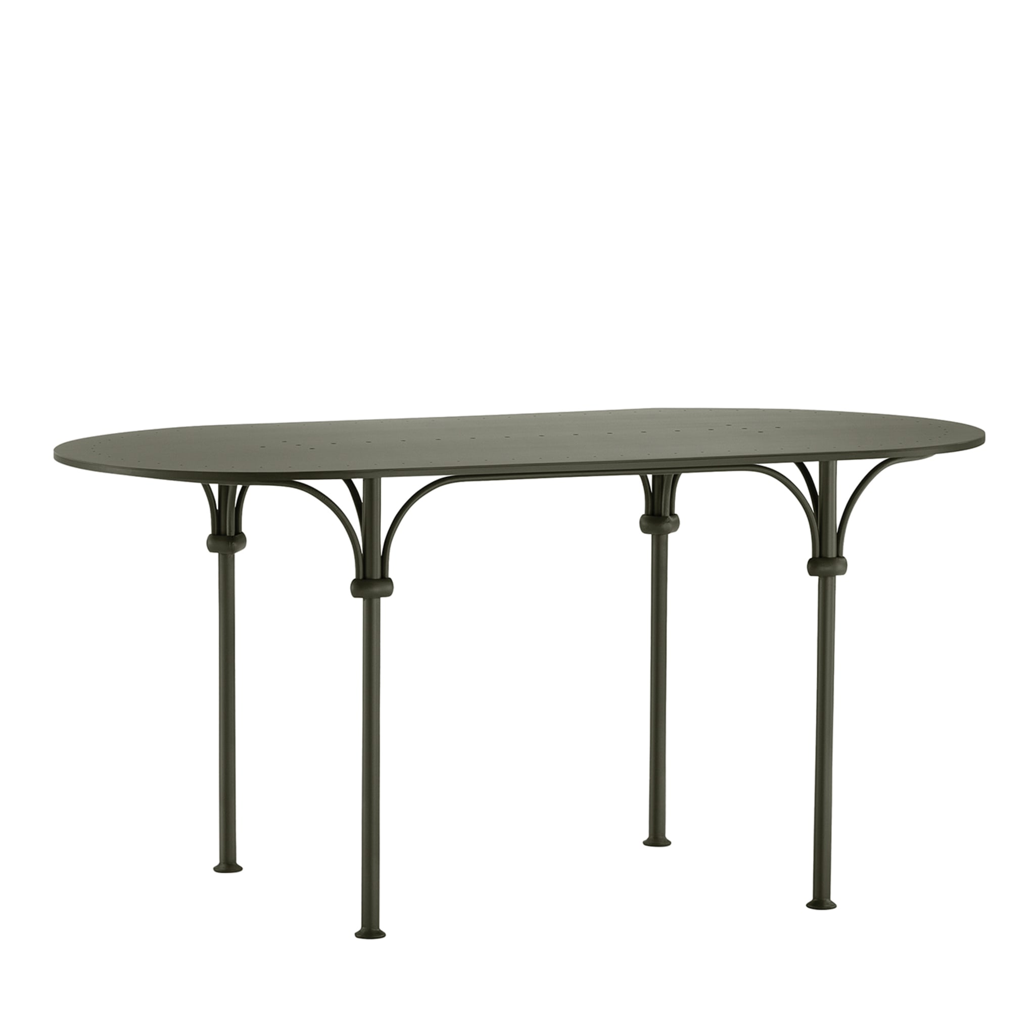 Tavolario Wrought Iron Green Oval Table - Main view