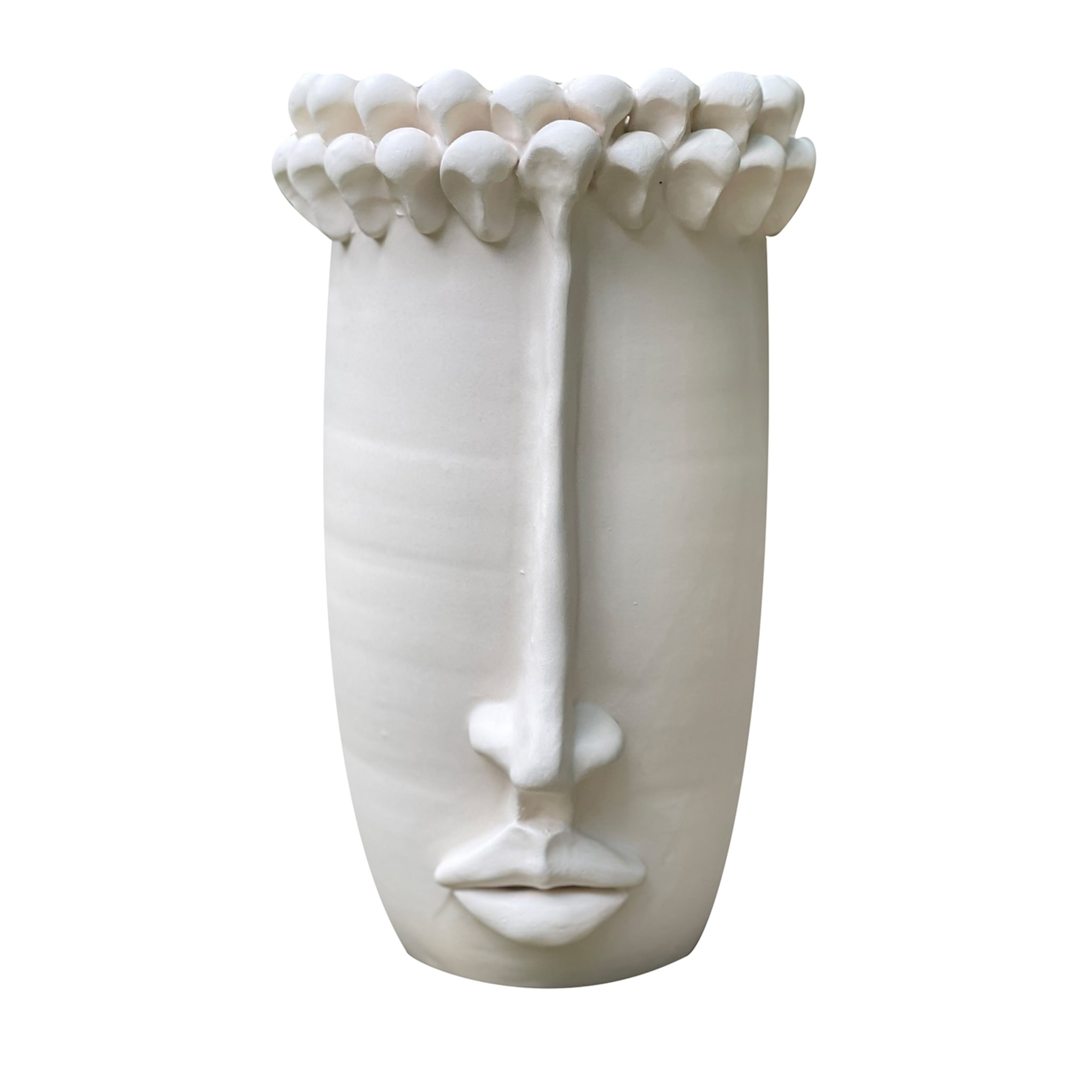 White Long Head Vase - Main view