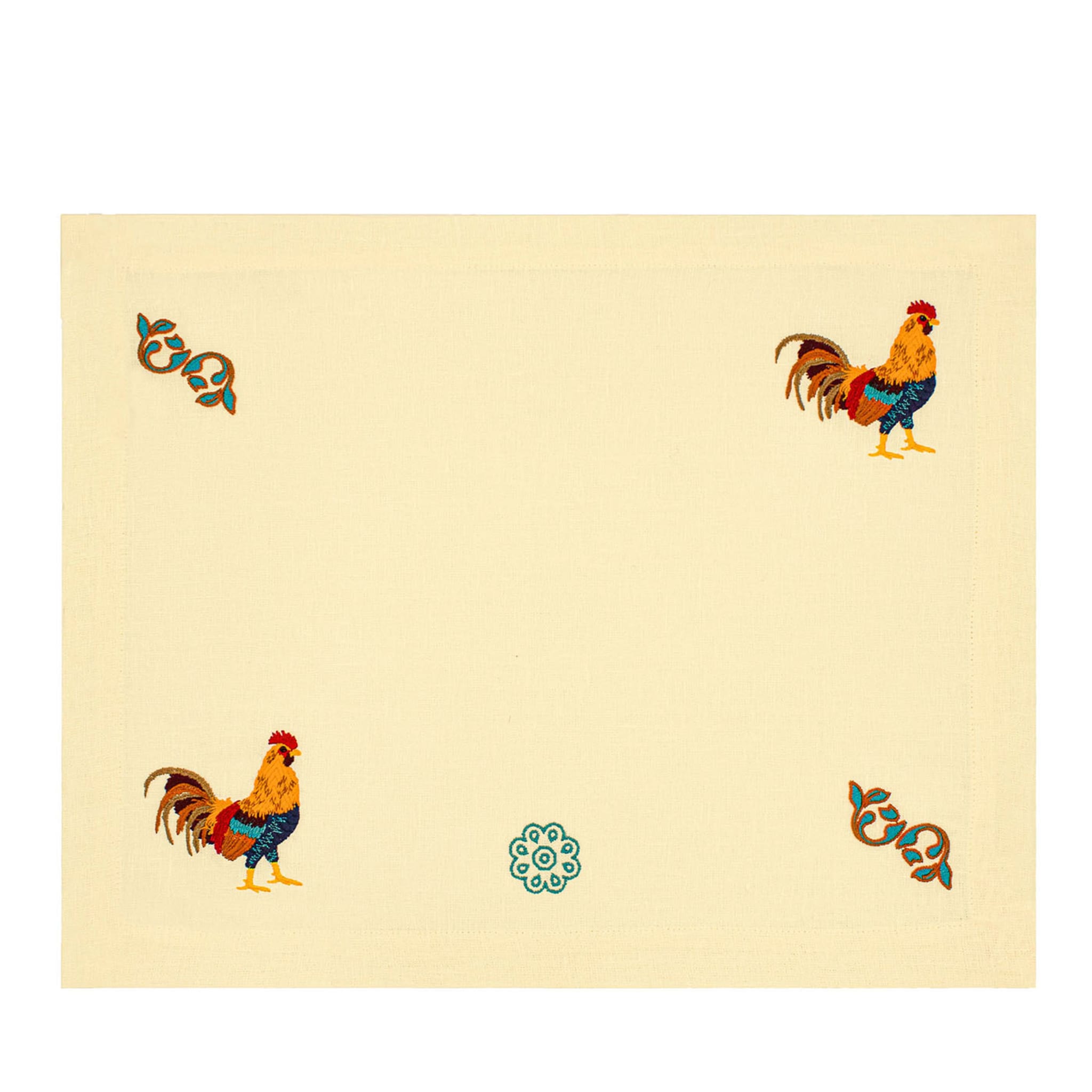 Gallo Set of 2 Embroidered Yellow Table Mats - Vue principale