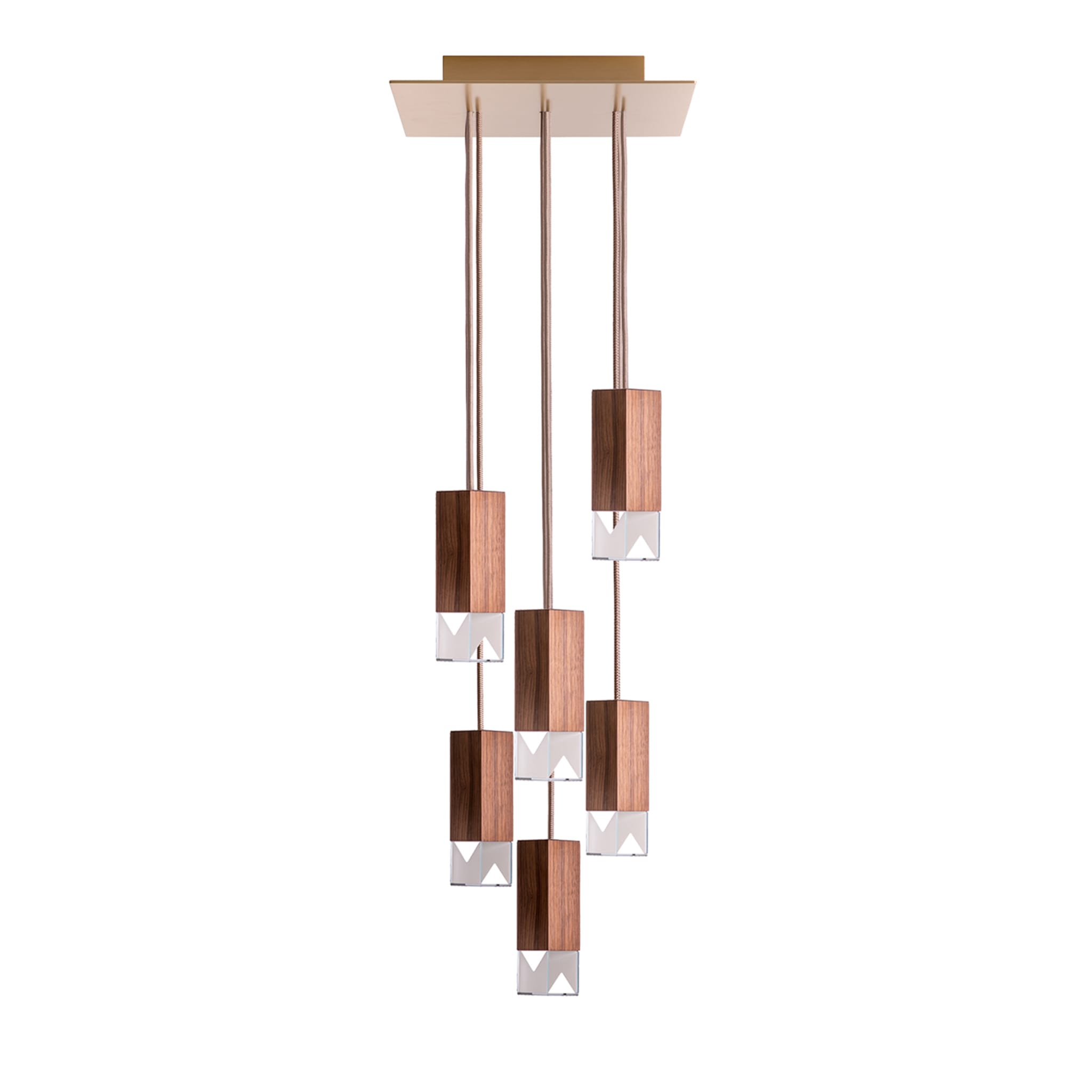 Lampes/One Wood 6-Light Chandelier - Vue principale