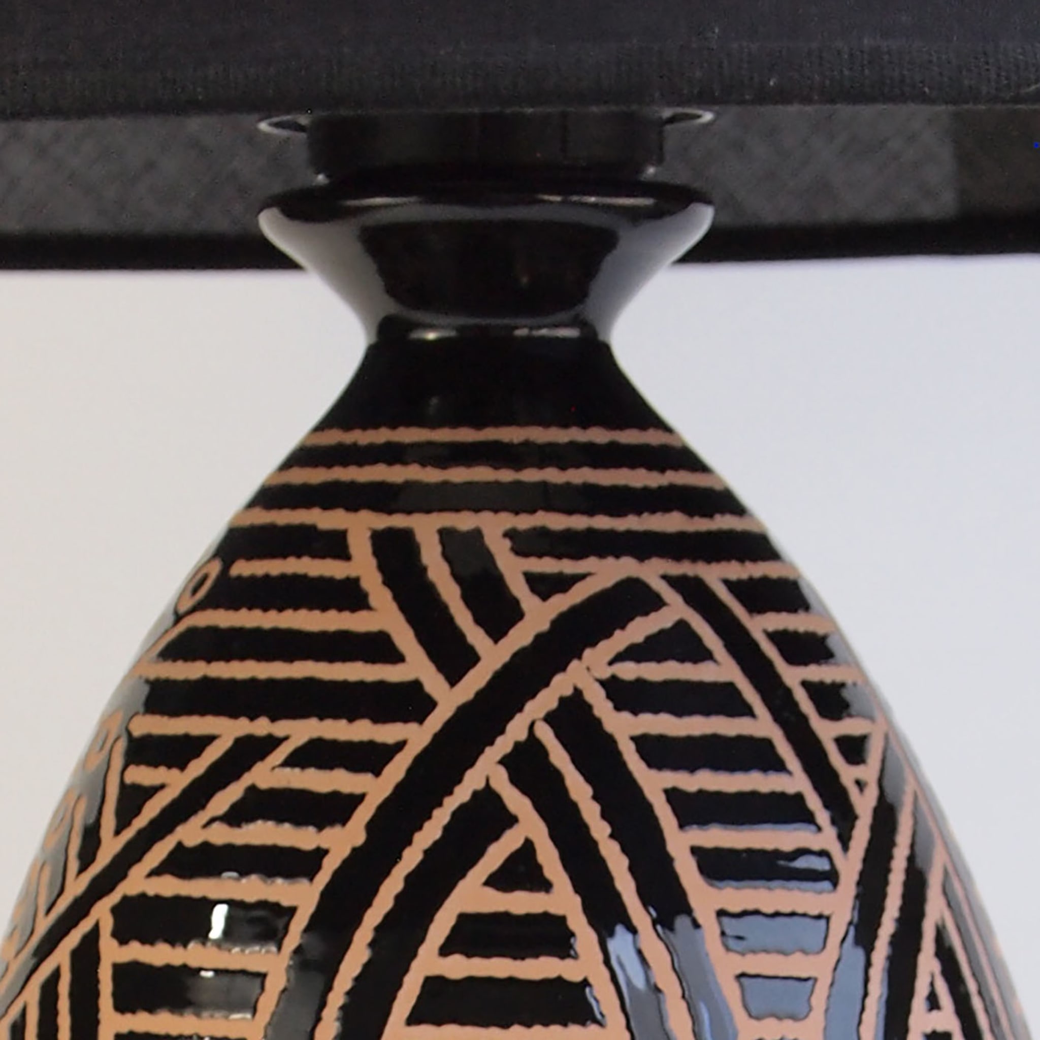 Patterned Black & Terracotta Table Lamp - Alternative view 1