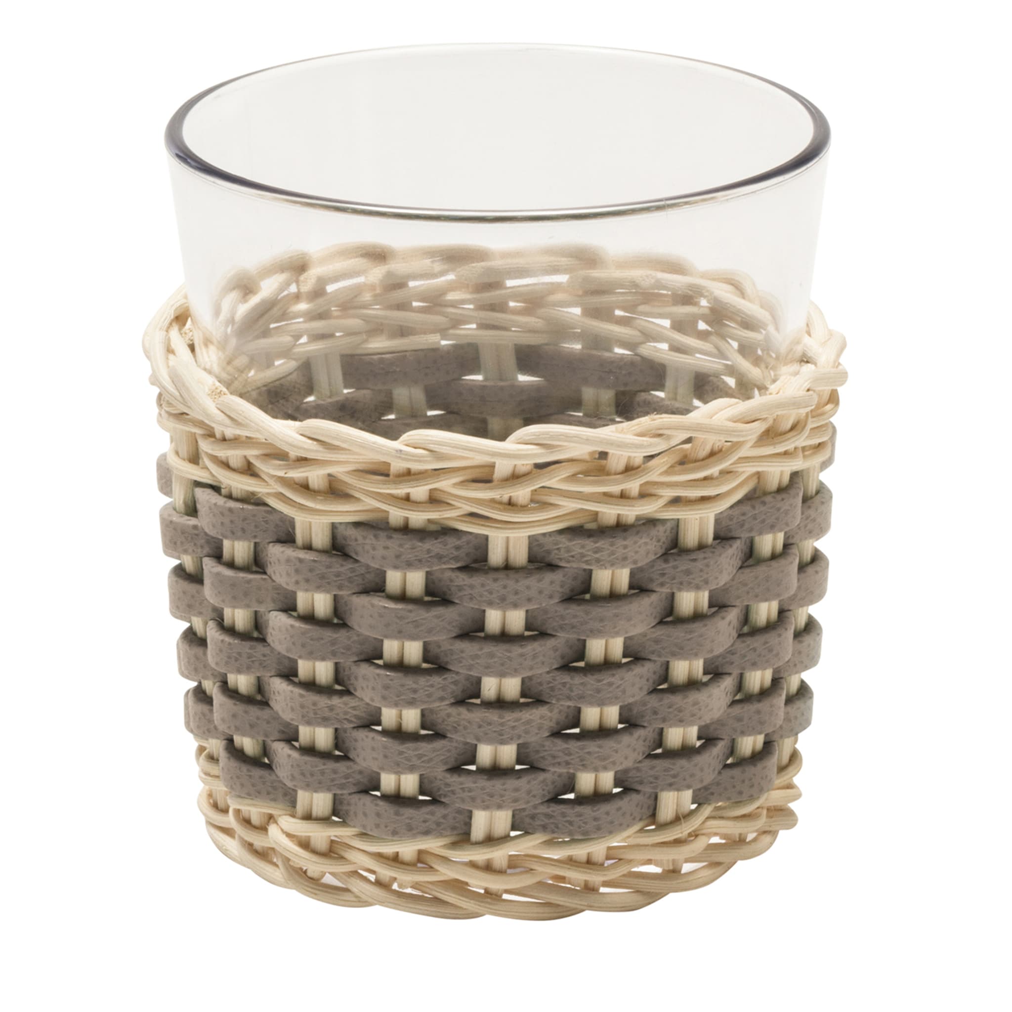 Anney Leather & Rattan Cup - Beige - Main view