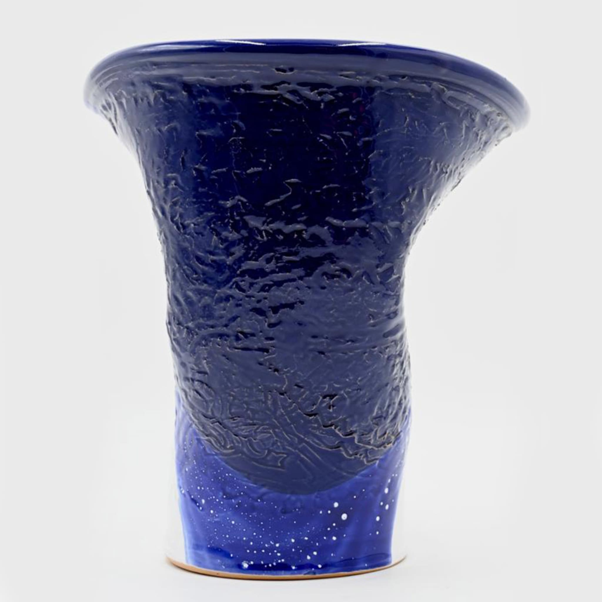 Blue & White Irregular Etched Vase - Alternative view 2