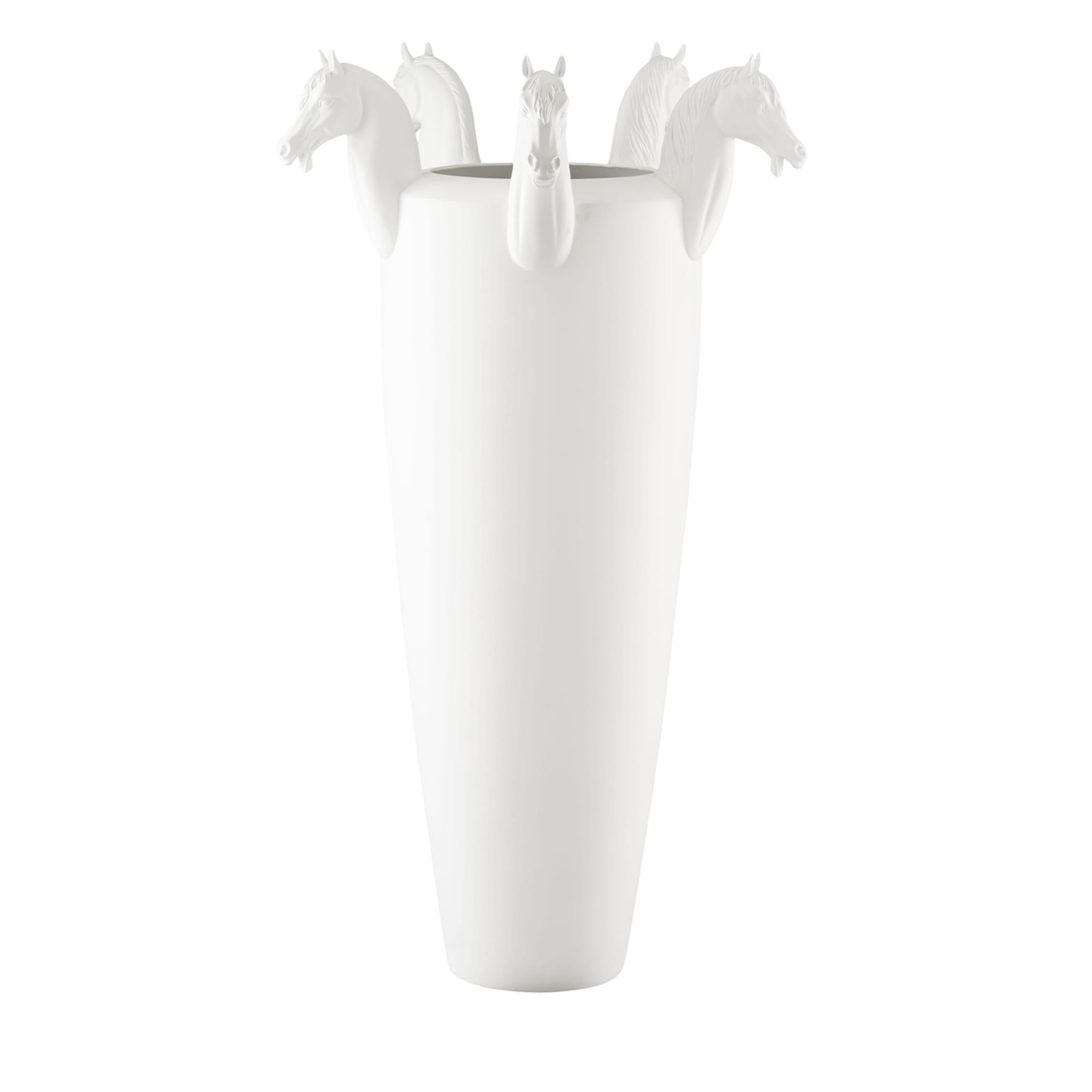 Obice Horse 5 Köpfe Weiß Dekorative Vase - Hauptansicht