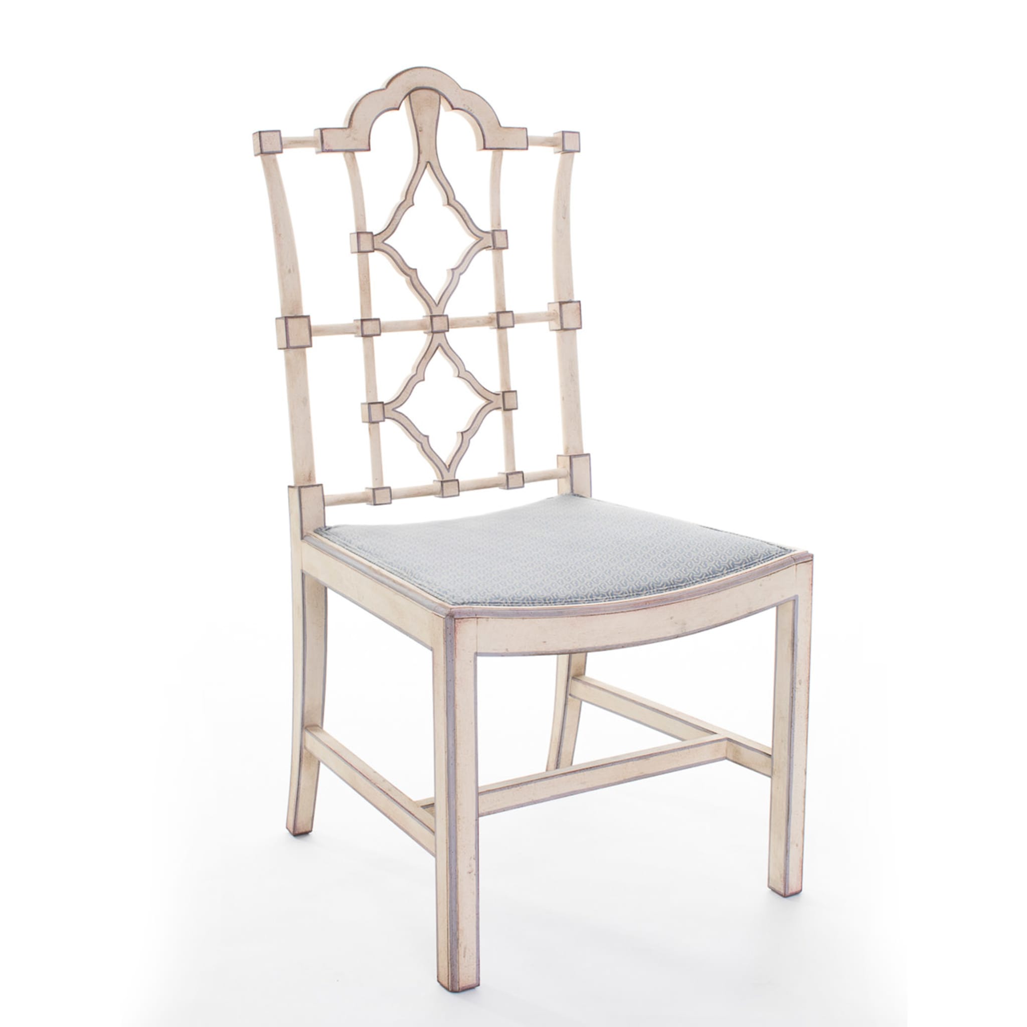 White Faenza Chair with Silver Outline - Alternative view 4