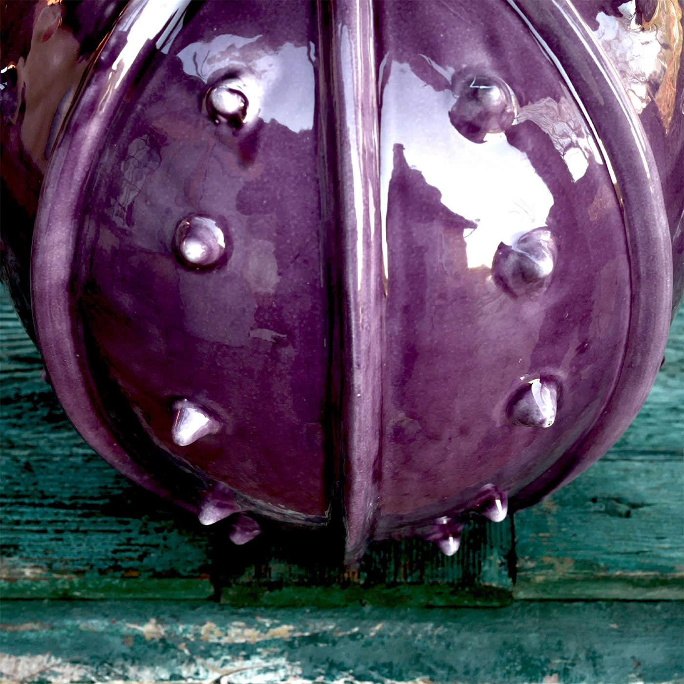 Cactus Purple Round Sculpture - Cerasarda