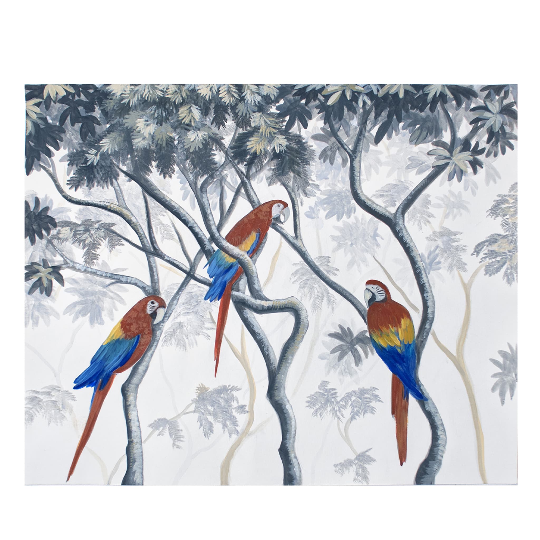 Papageien auf dem Baum Hintergrundbild - Hauptansicht