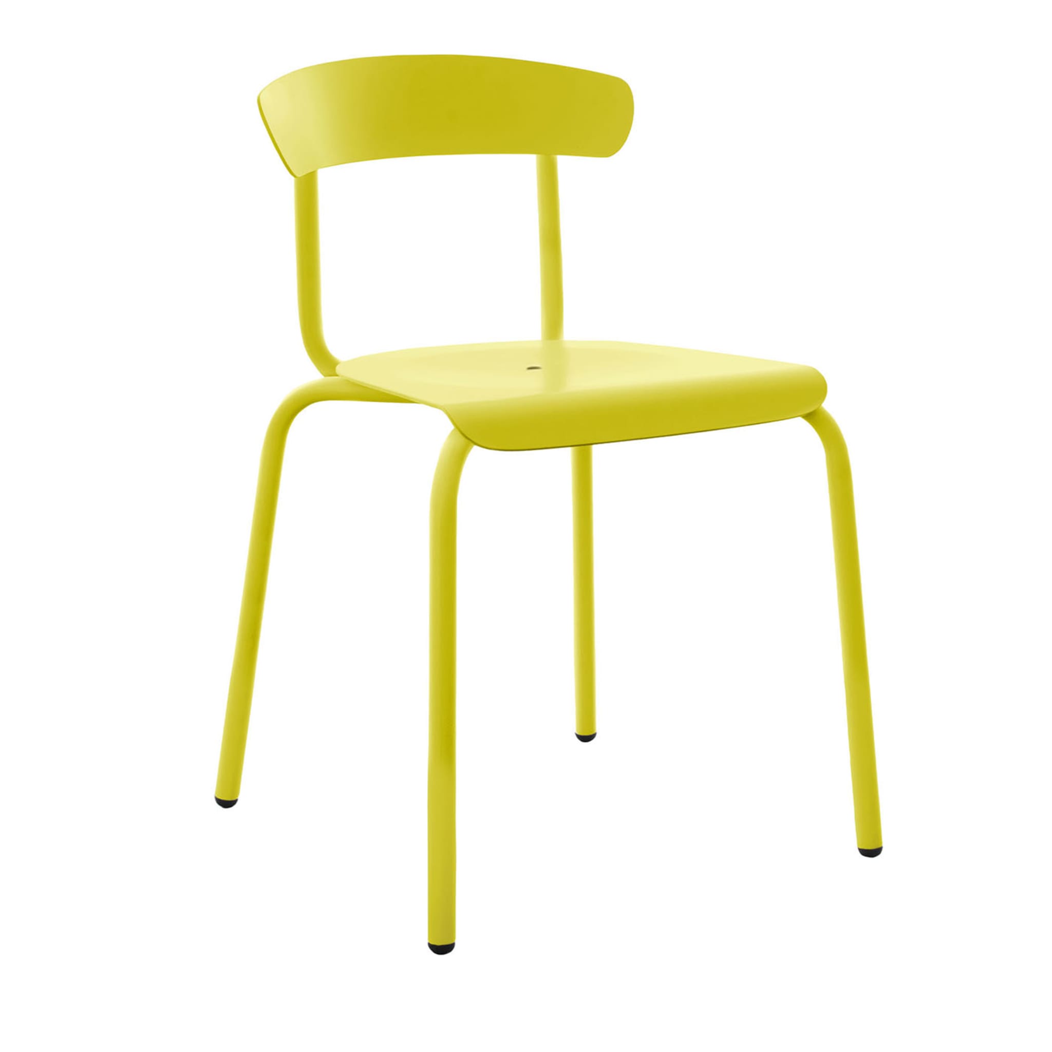Gelber AluMito-Stuhl mit Armlehnen von Pascal Bosetti - Hauptansicht