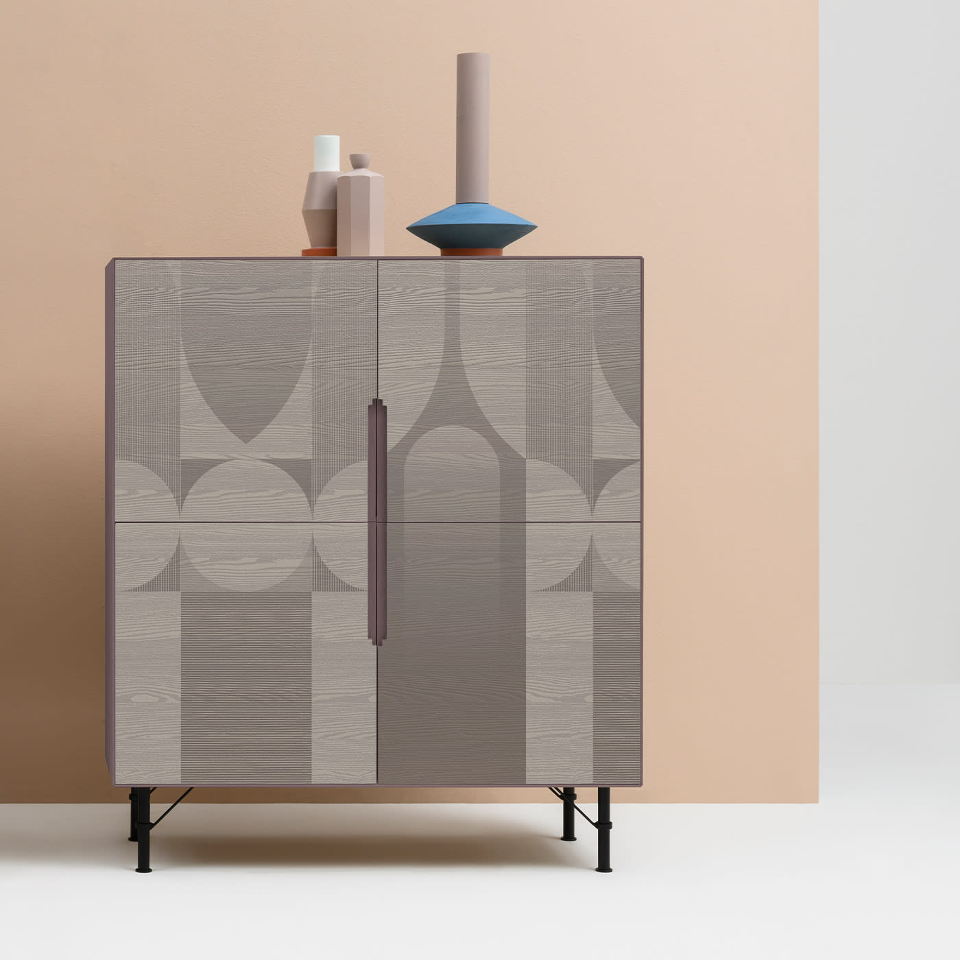 Marrakech 4-Doors Powder-Pink Cupboard - Icon's Design Milano
