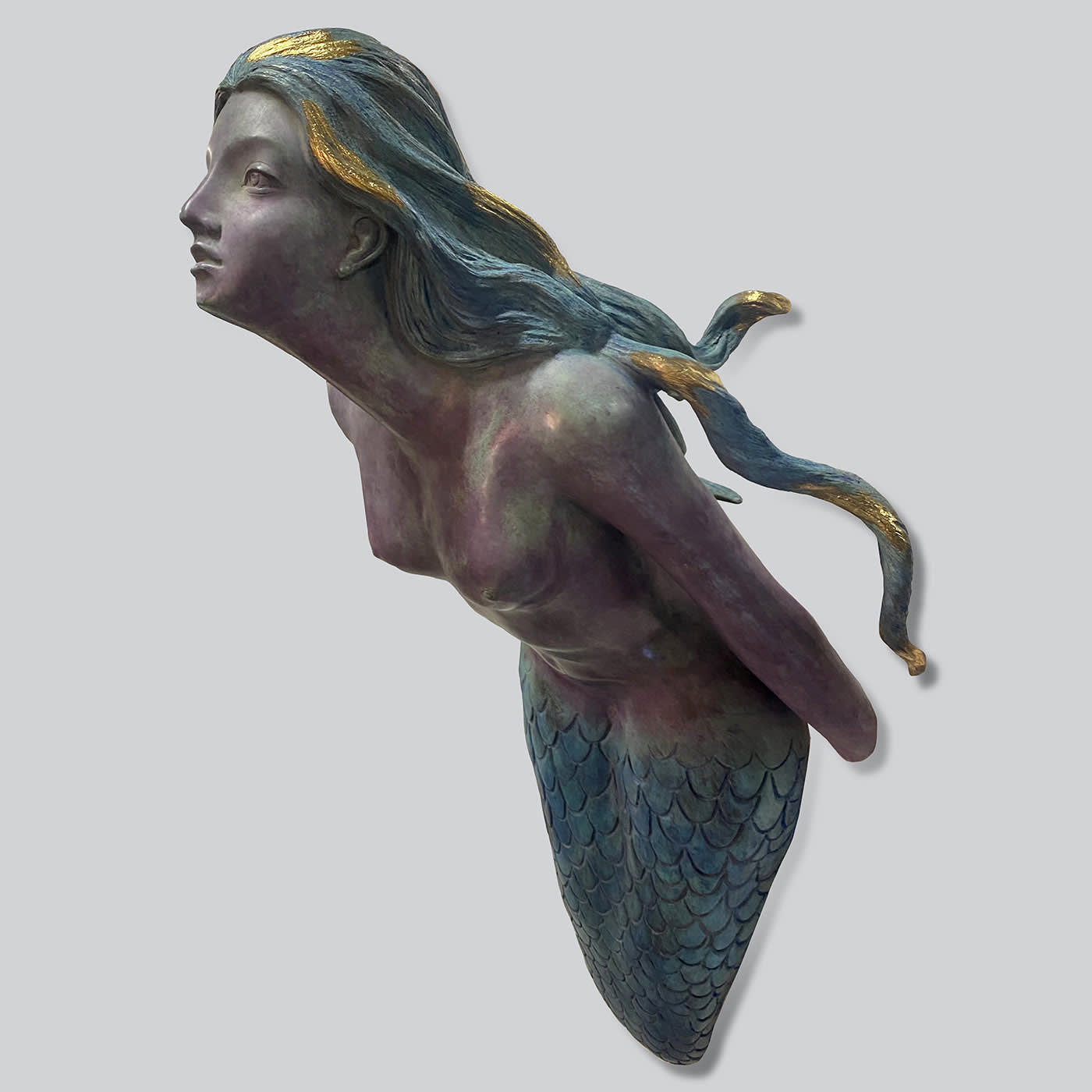 Sirena Polychrome Wall Sculpture - Fonderia Artistica Ruocco