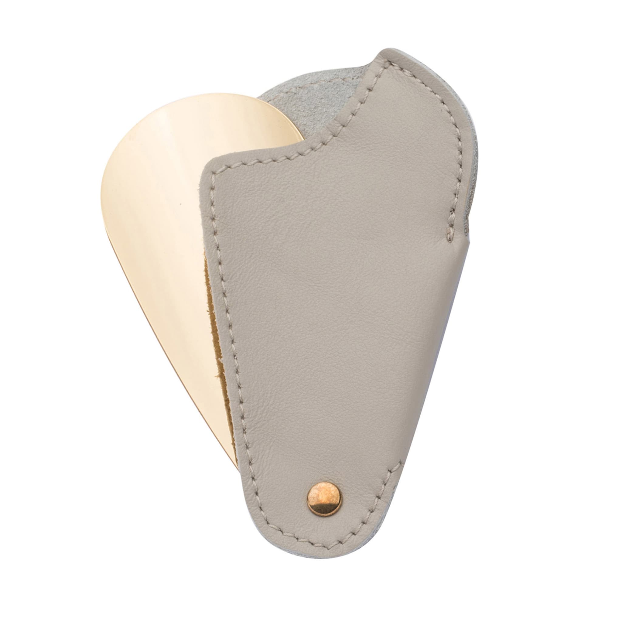 Gold & Gray Leather Travel Shoe Horn - Main view