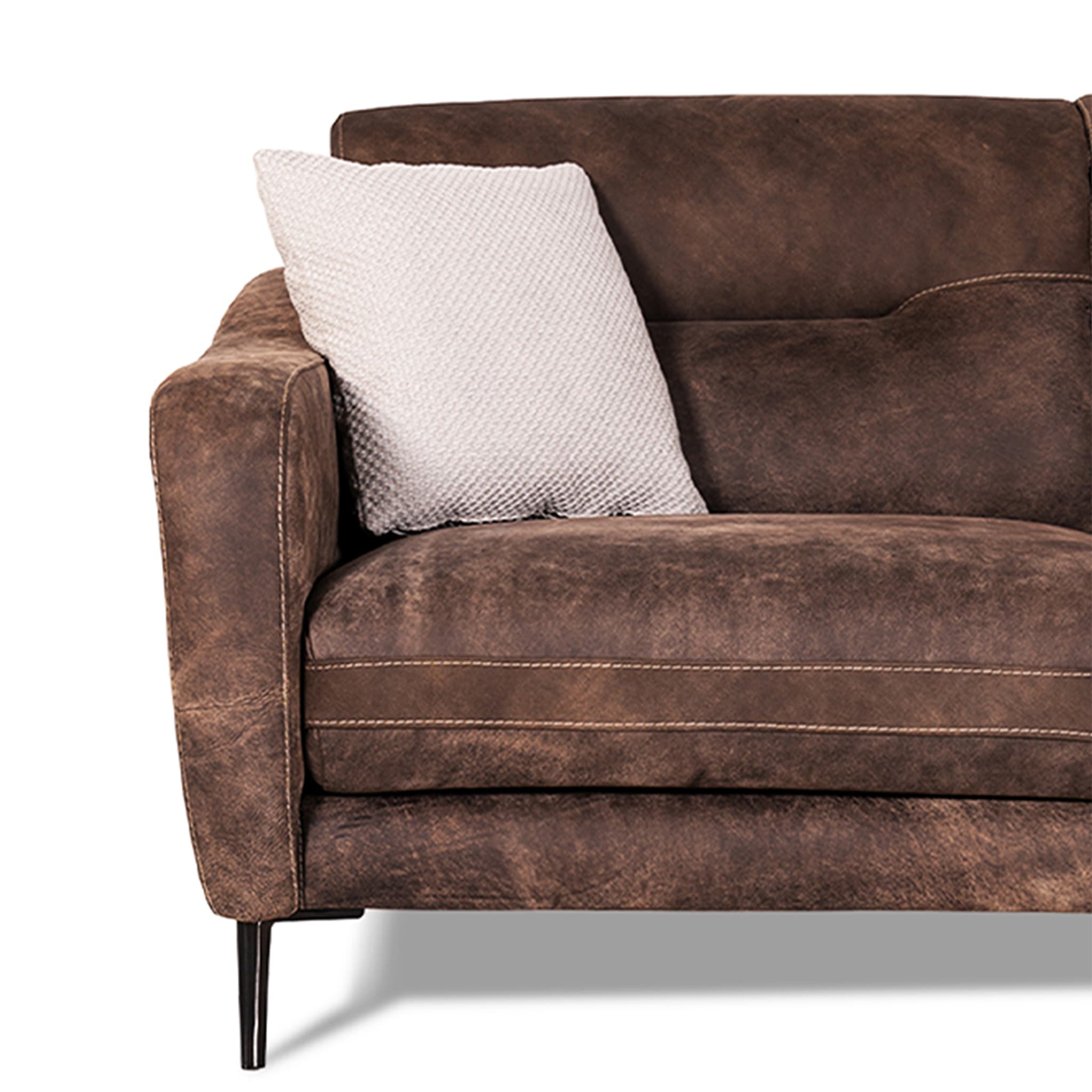 Fonzie Brown Leather 2-Seater Sofa Tribeca Collection - Alternative view 1