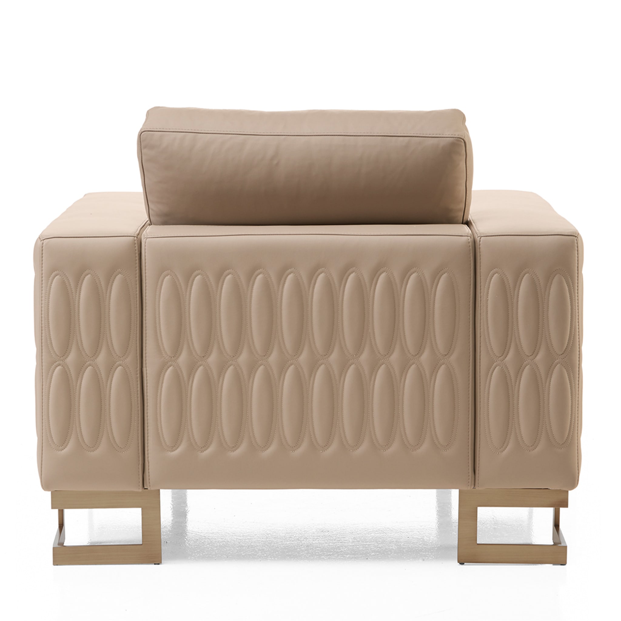 Zaffiro Square-Based Beige Armchair - Alternative view 1
