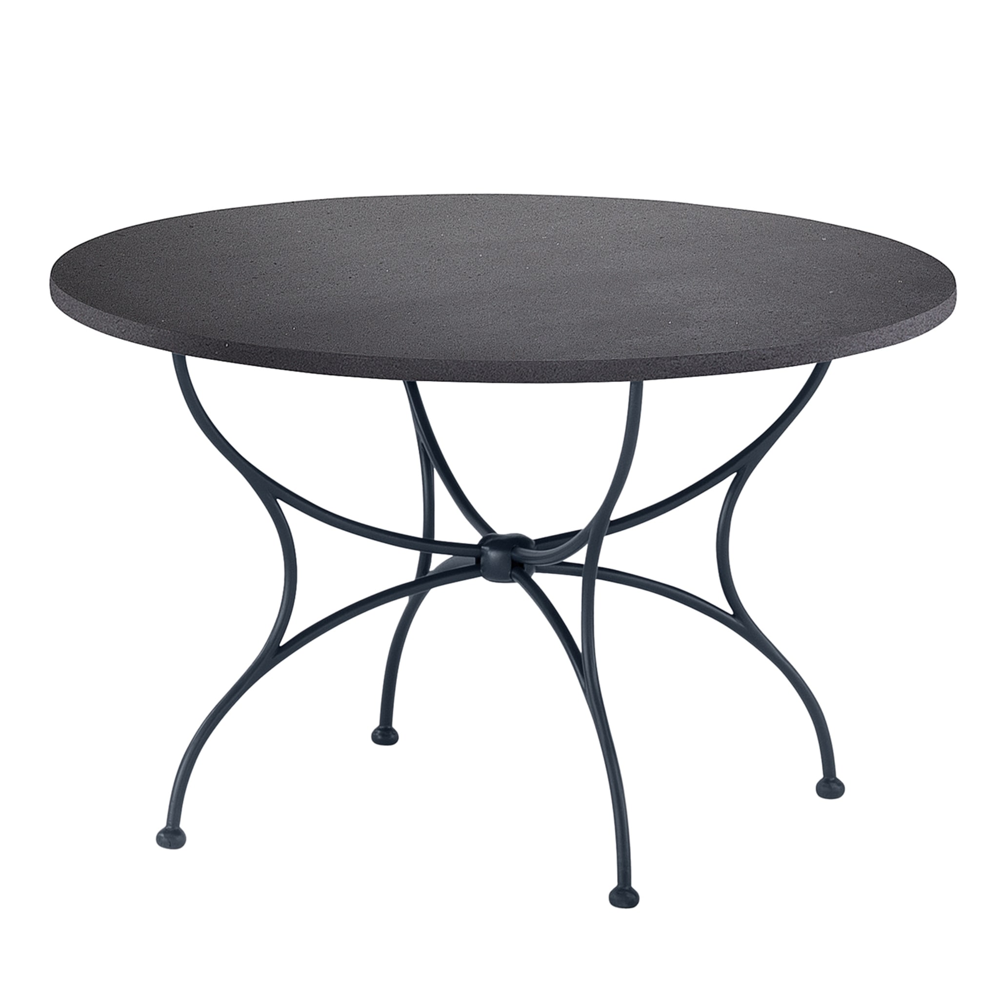 Solivo Lava Stone & Wrought Iron Round Table - Main view