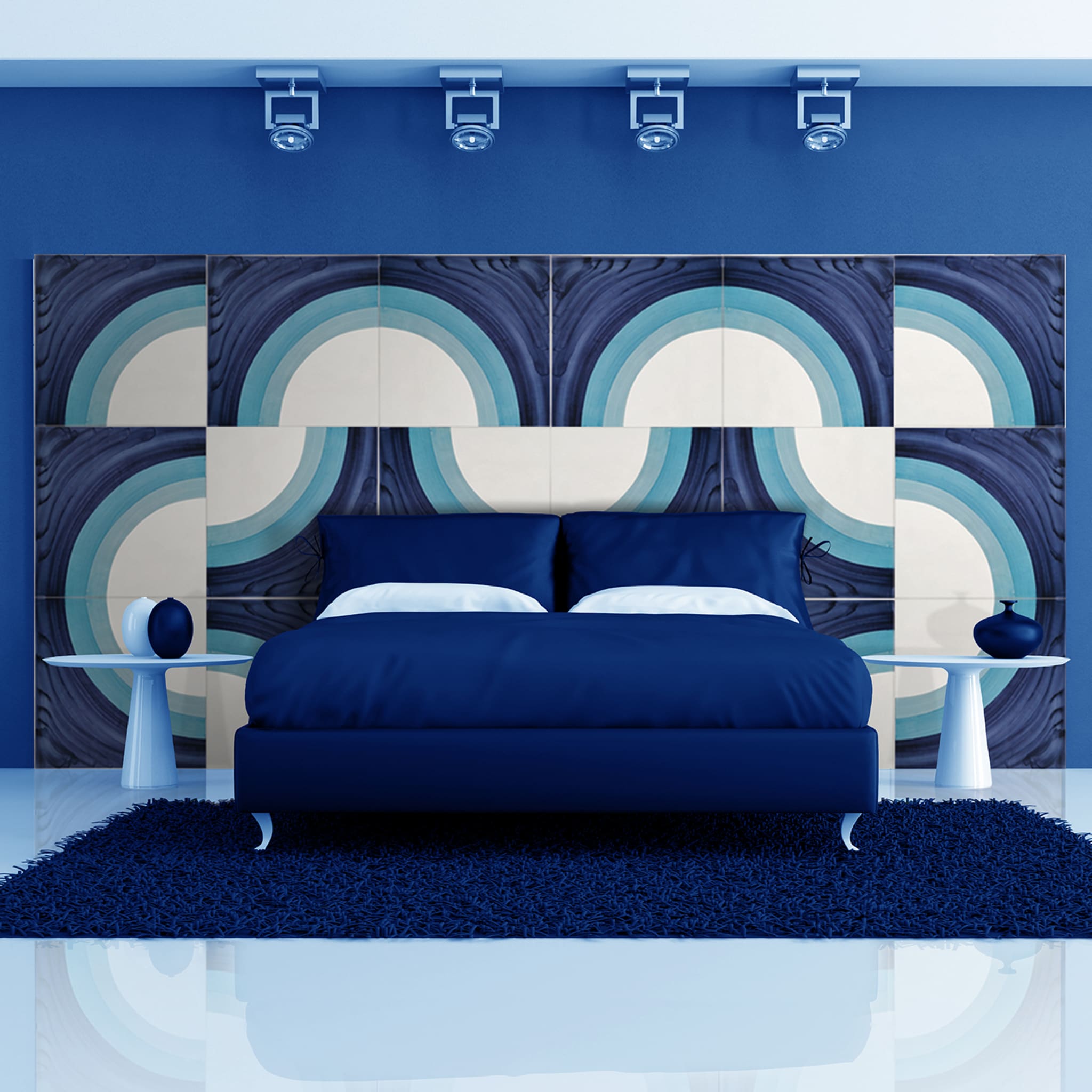 Baleno Square Blue & White Tile - Alternative view 3