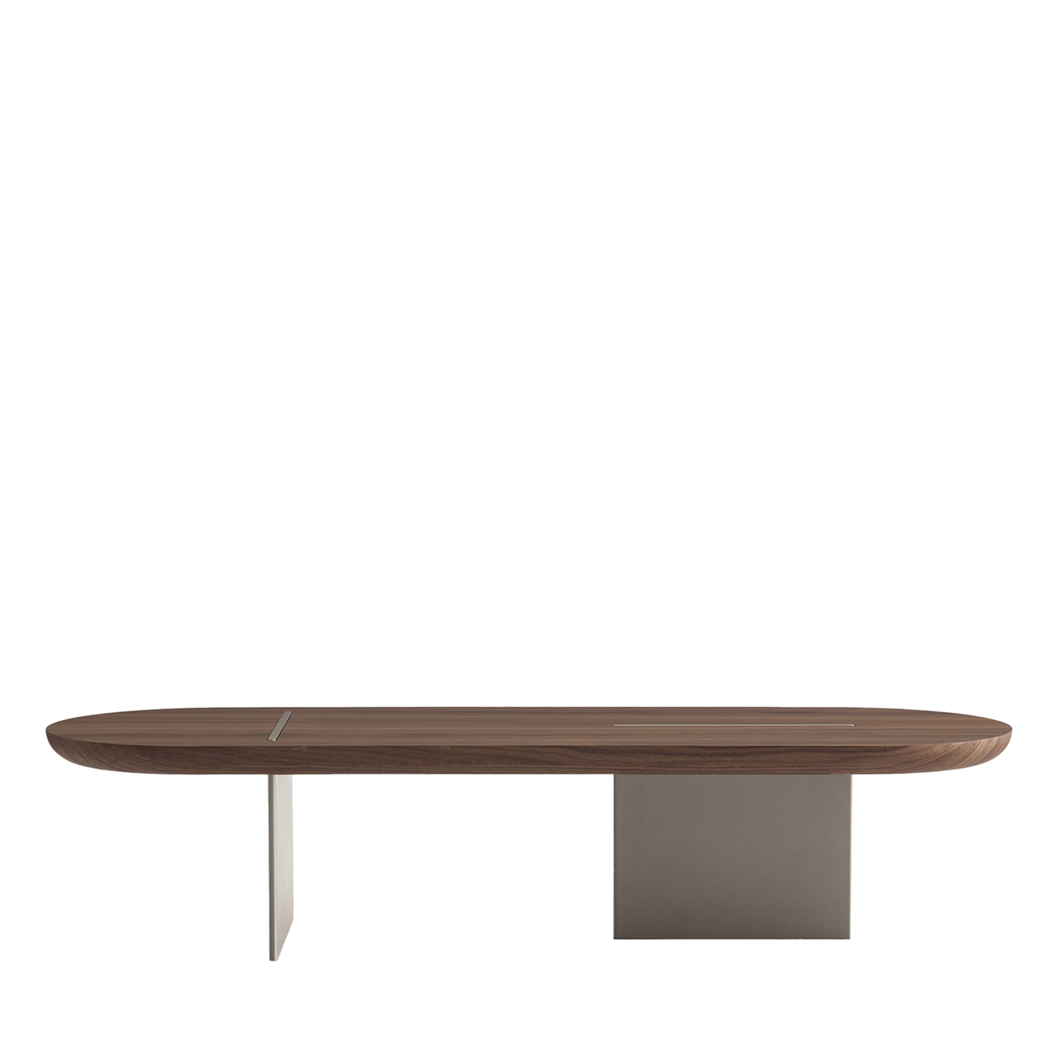 Baguette Low Rounded Canaletto Walnut Coffee Table - Main view