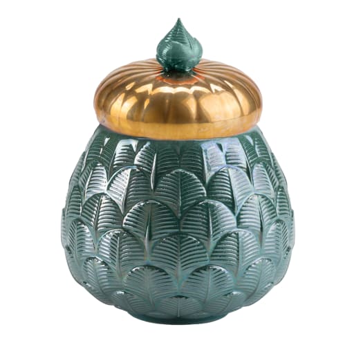 CHARLOTTE PEACOCK CANDLE COVER - BLUE Villari Home Couture