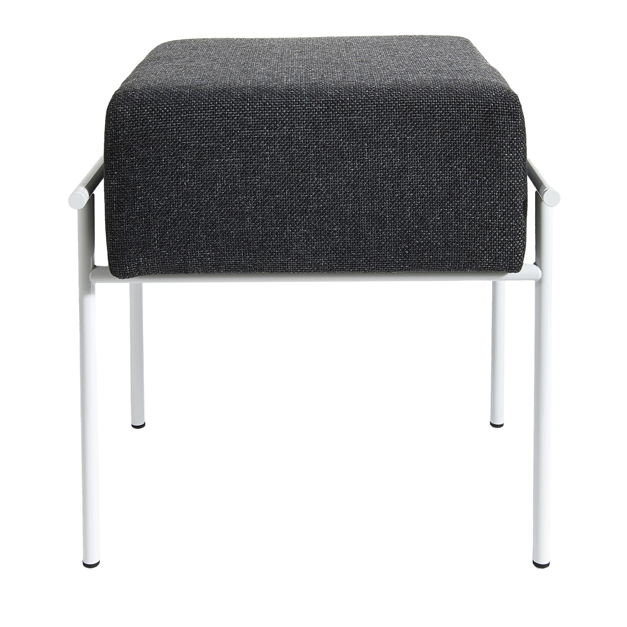 Tao Low Padded Stool with White Frame  by Uto Balmoral - Main view