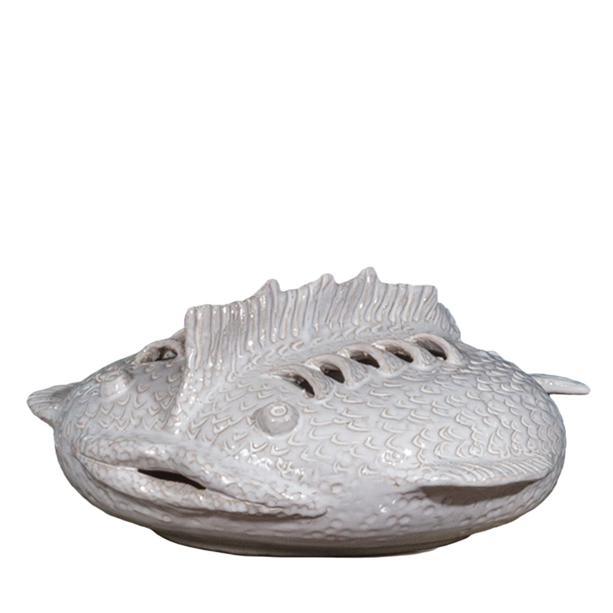 Perle Marine Pesce Razza Weiße Skulptur #3 - Hauptansicht