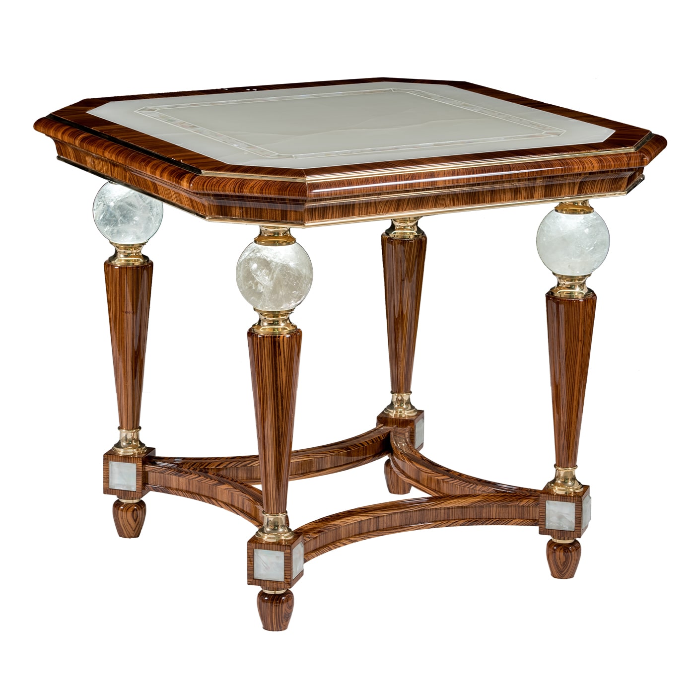 Zebrawood and Crystal Accent Table - CG Capelletti