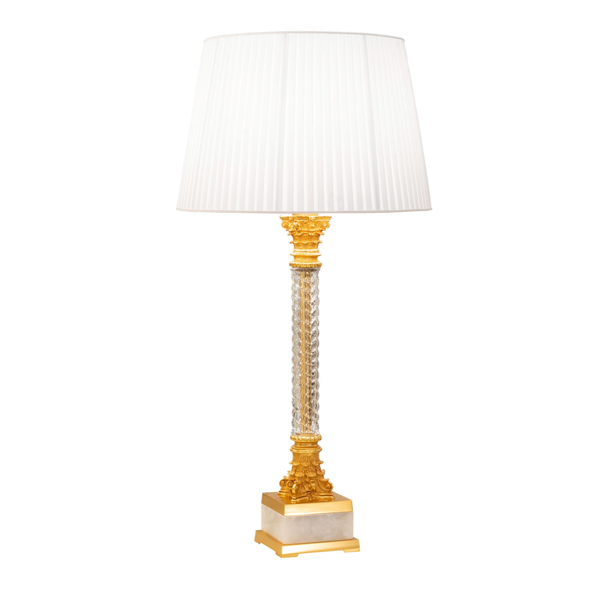 Lámpara de mesa de cristal y oro estilo Imperio - Vista principal
