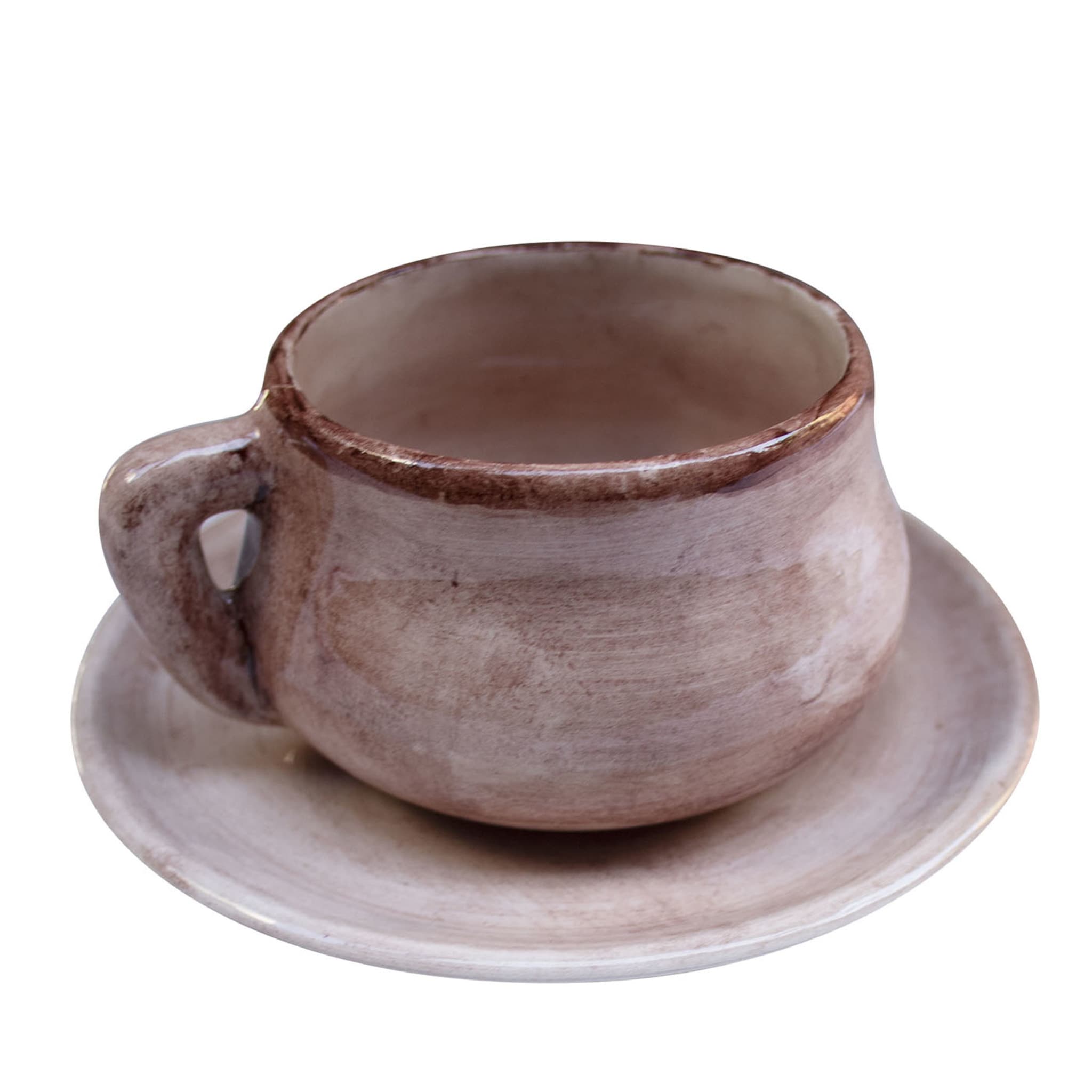 Babi Brick-Red Espresso Cup with Saucer - Main view