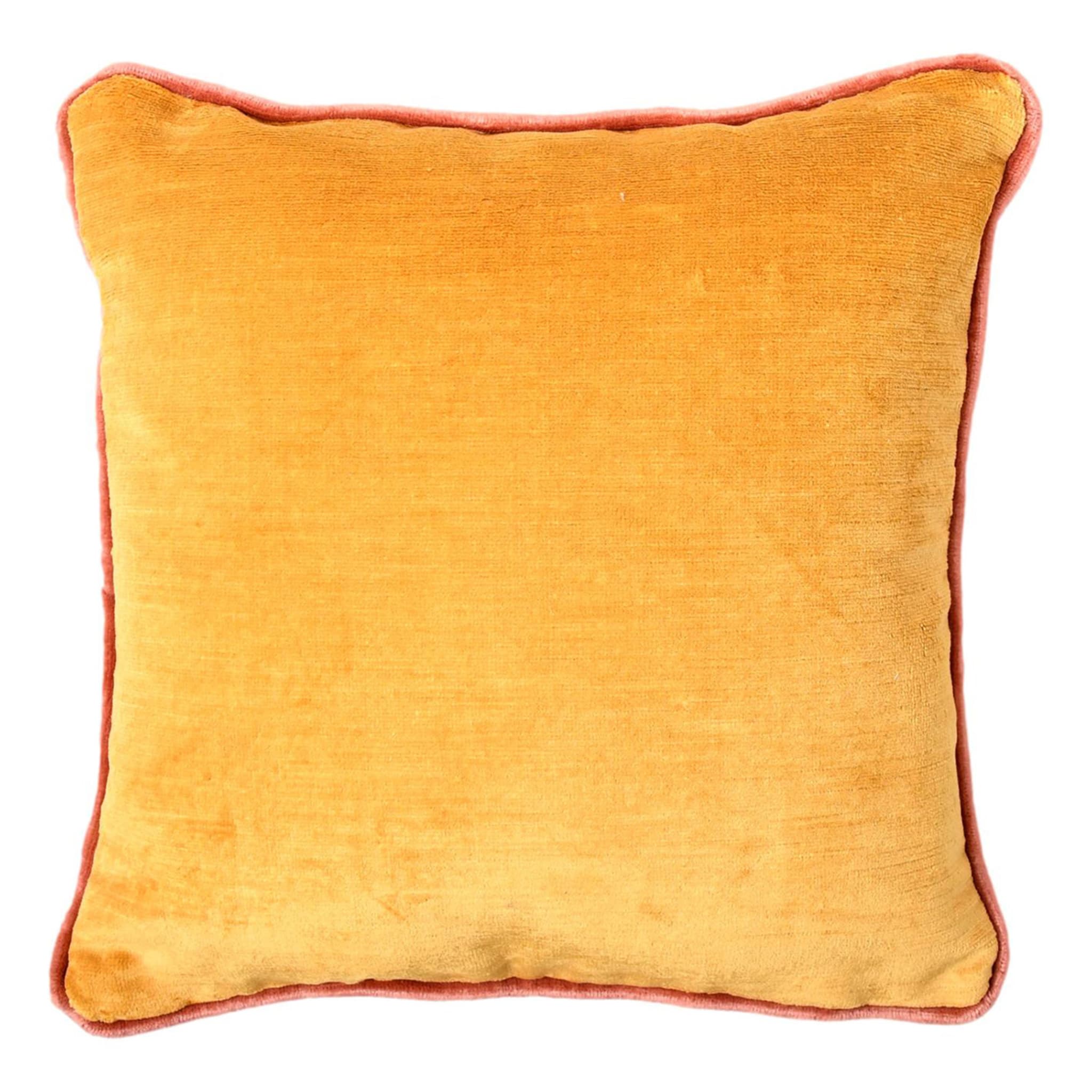 Yellow Carrè Cushion in False Unit Jacquard Fabric - Alternative view 2