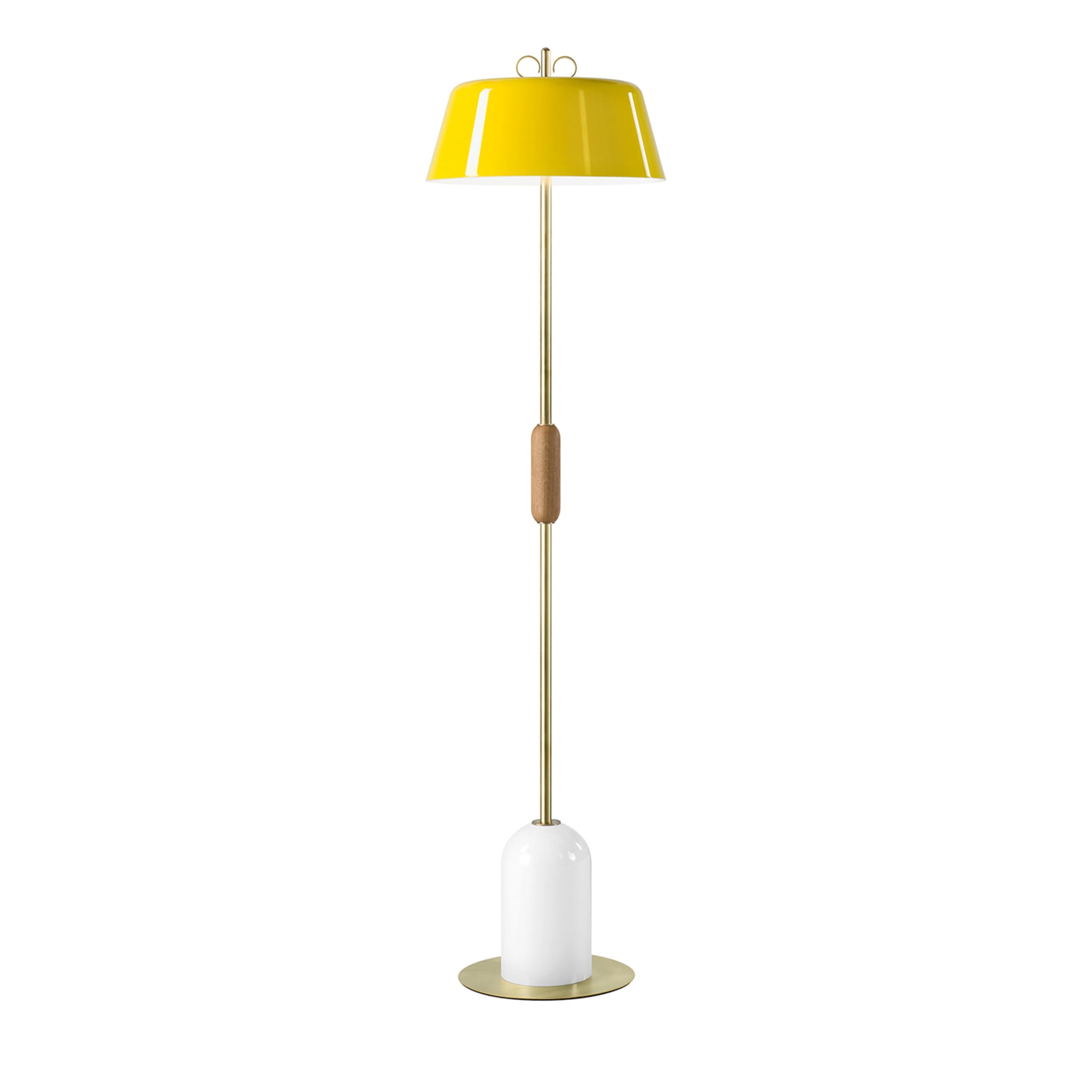 Bon Ton Gelbe Stehlampe aus Naturmessing von Cristina Celestino - Hauptansicht