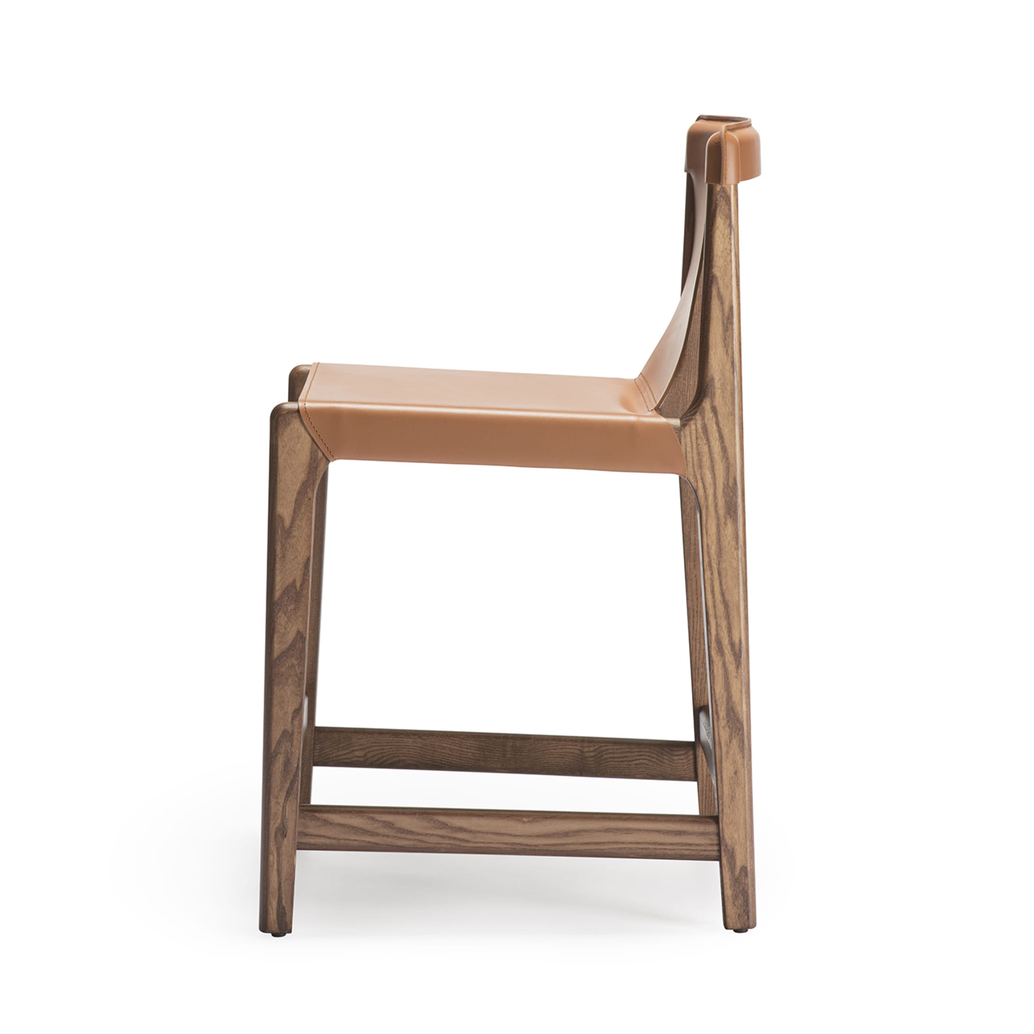 Burano/sg 24 Brown Leather Counter Stool by Balutto Associati - Alternative view 1