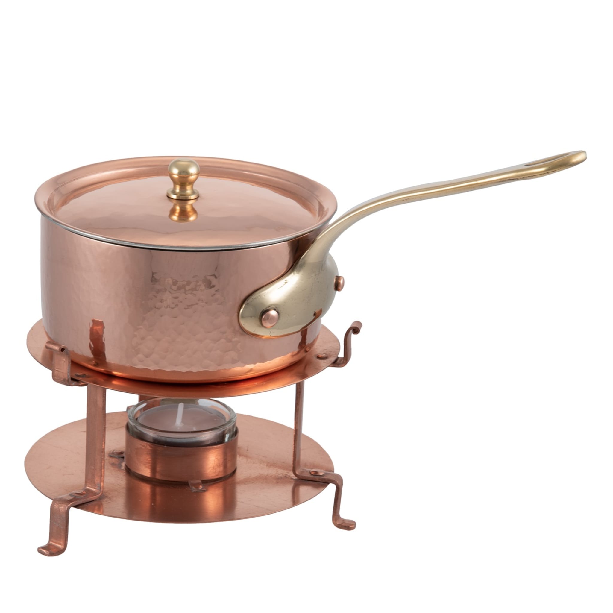 Pedestal Copper Small Pot with Lid - Main view