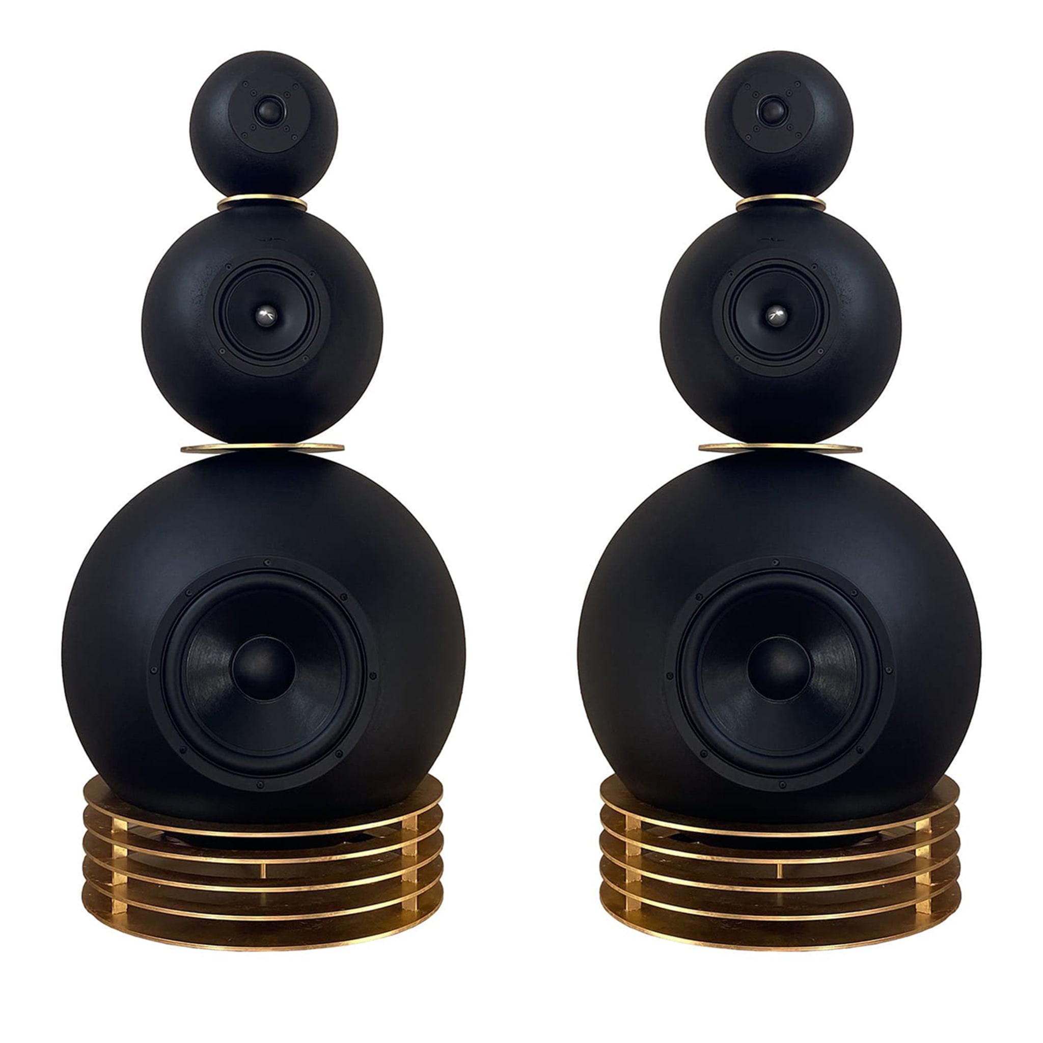 Set of 2 black and gold GEMINEA speakers - Main view