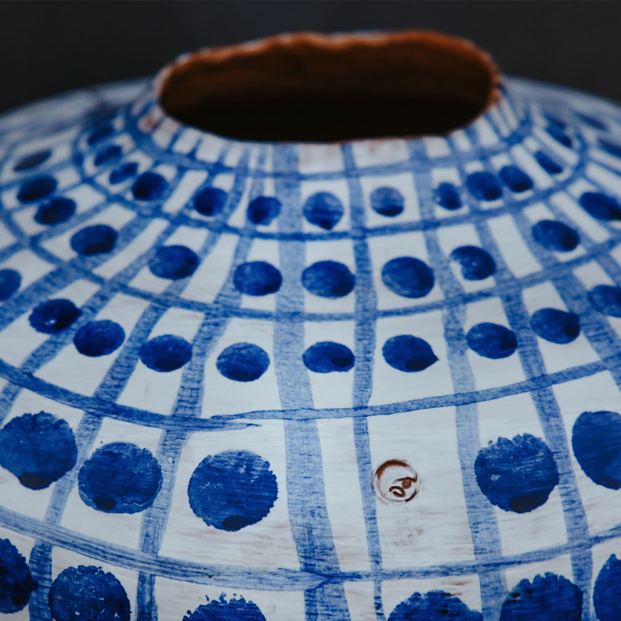 Cobalt Blue Big Dots Vase - Alternative view 1