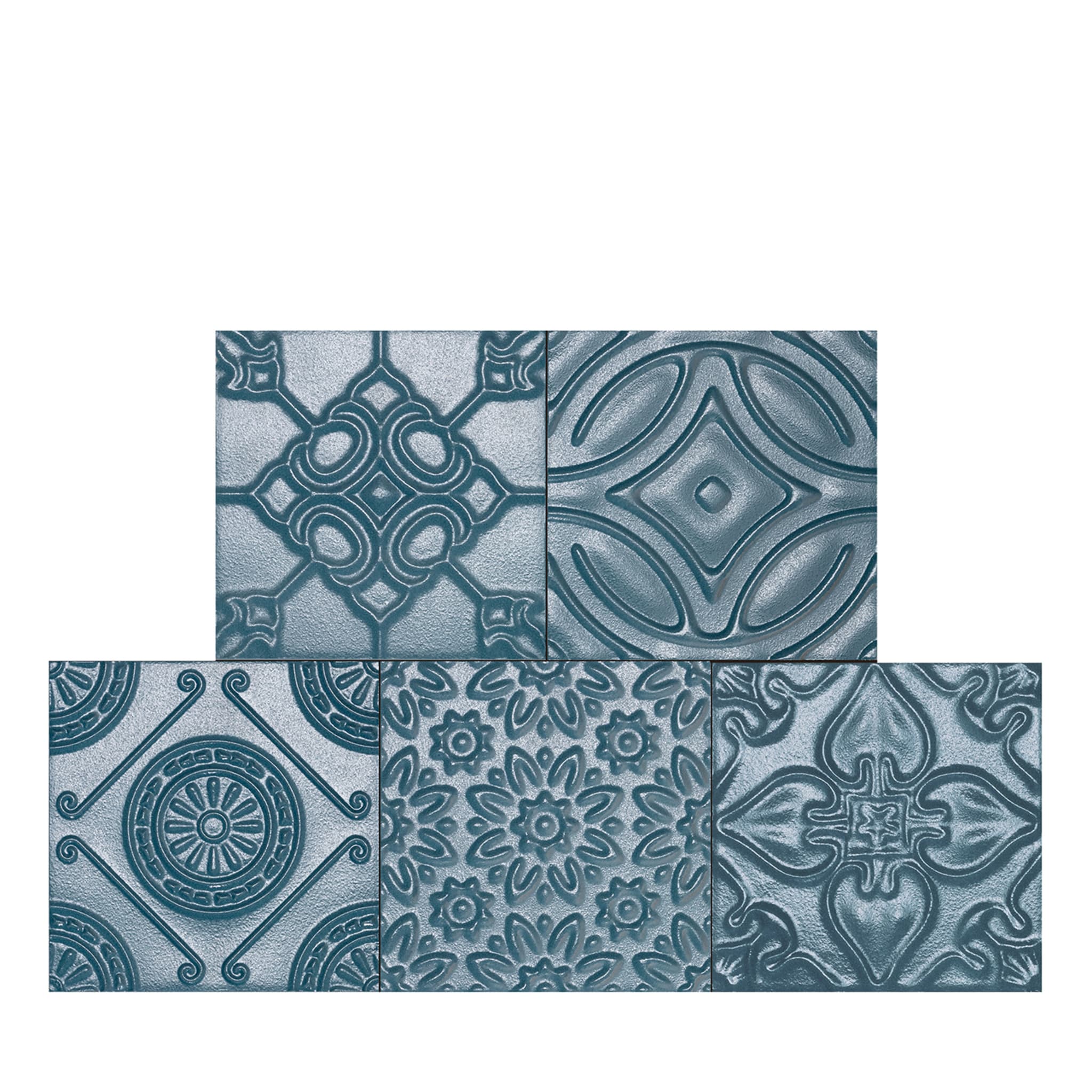 Mix Atlantic Blue Set of 24 Square Tiles - Main view