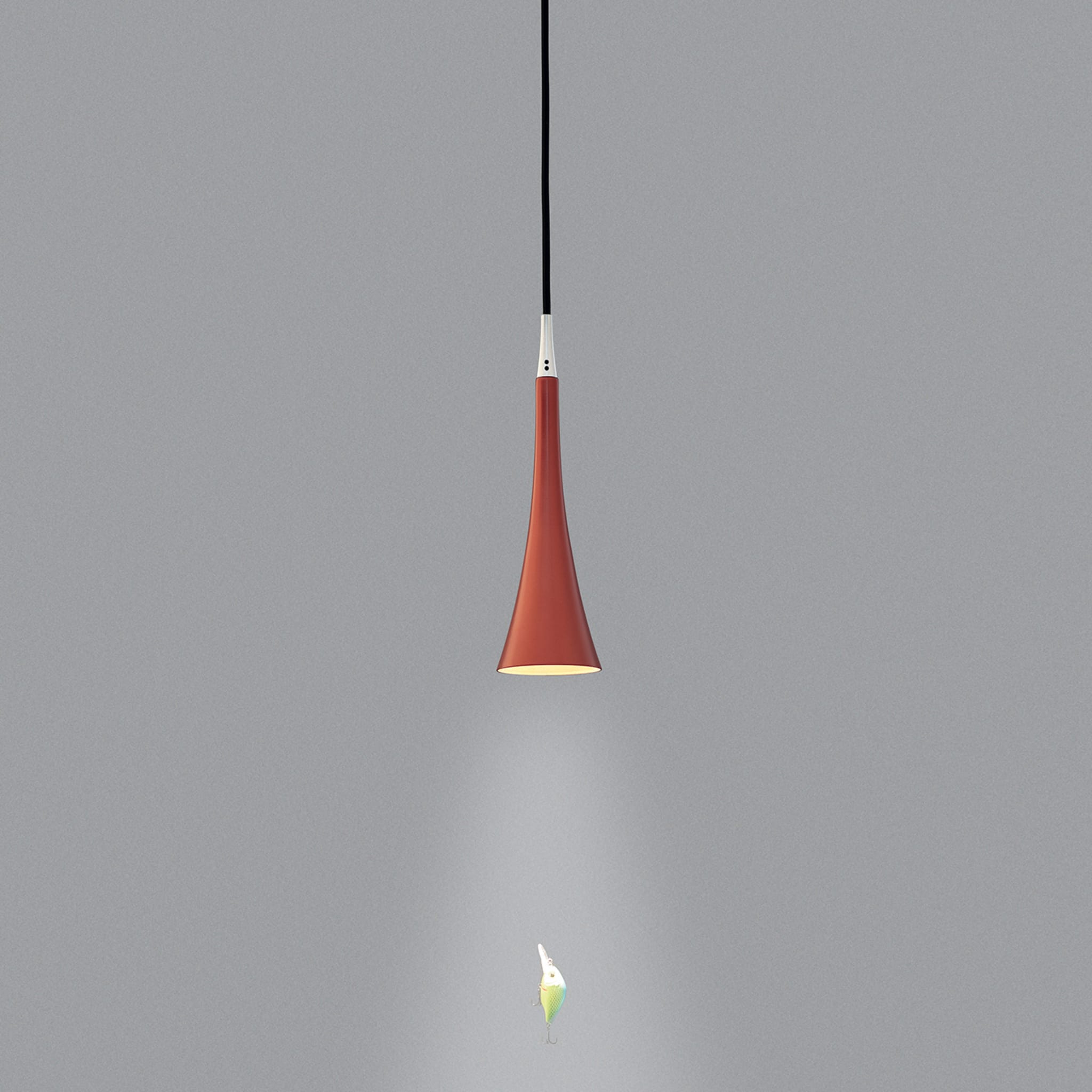 Trumpet Red Pendant Lamp by Carlo Guglielmi - Alternative view 1