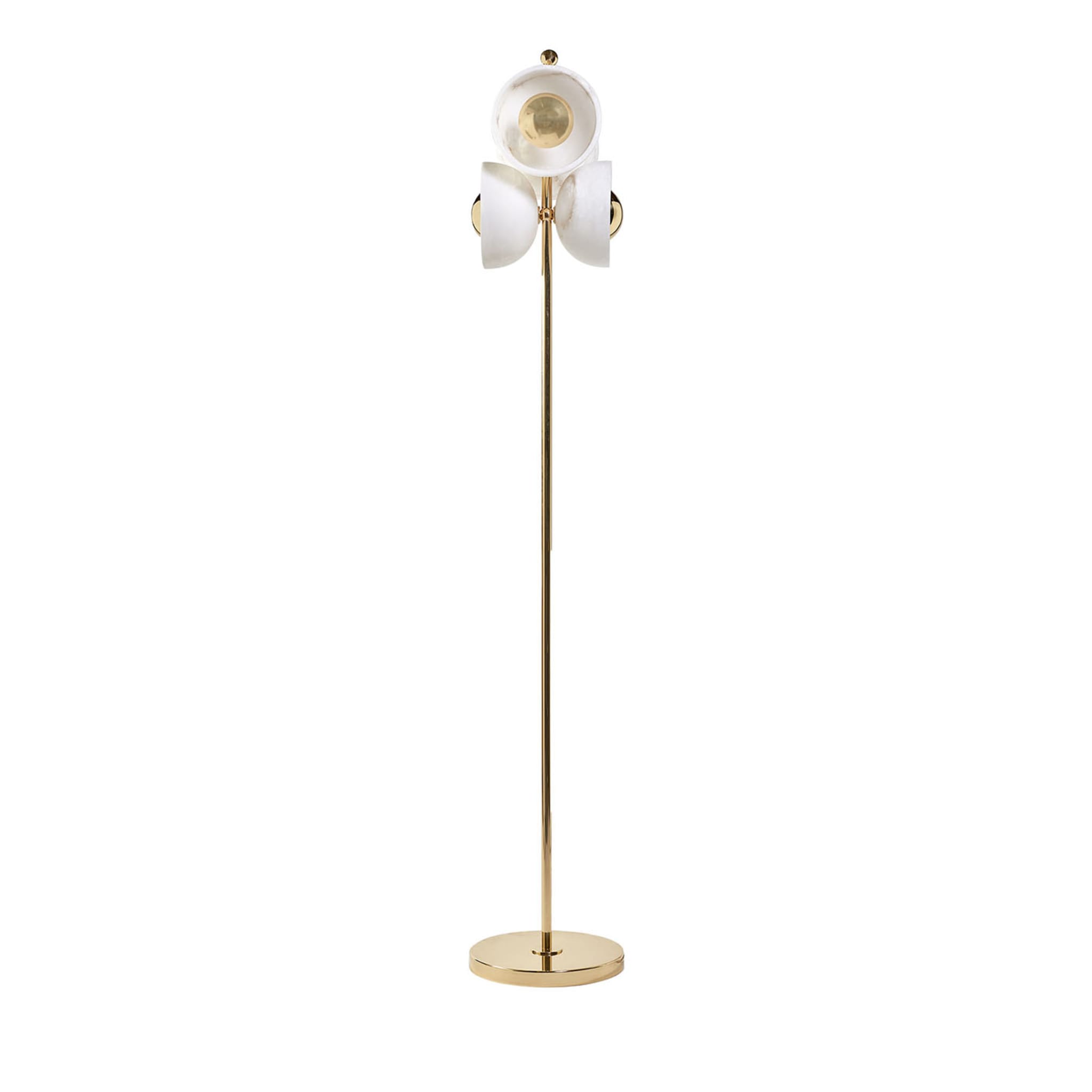"Butterfly" Floor Lamp in Polished Brass and Alabaster - Main view