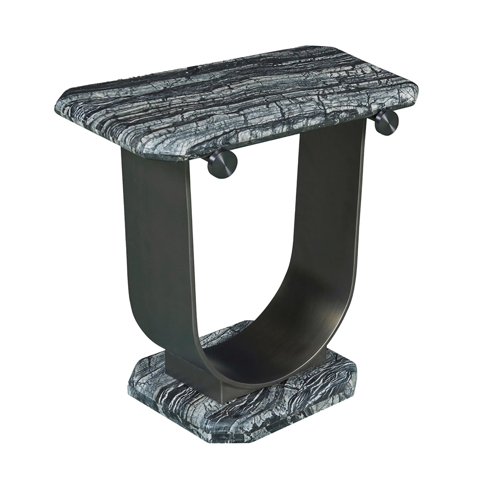 Hercules Gray Marble Side Table Marize x Badari - Main view