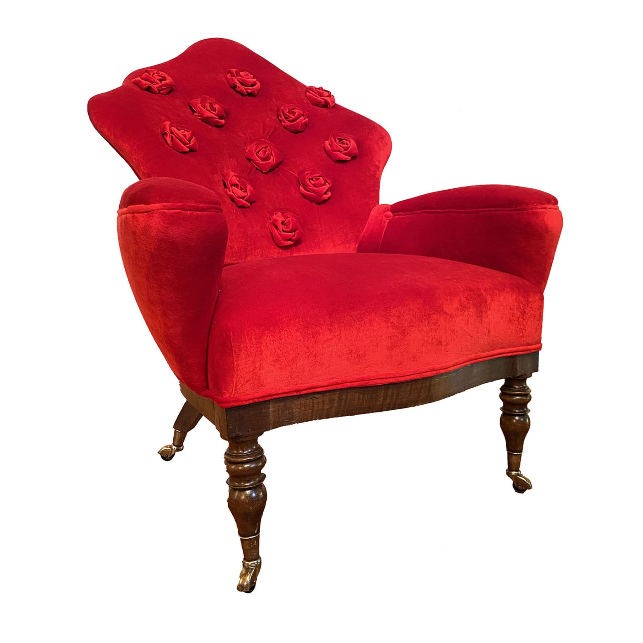 Le Rose Wheeled Red Armchair - Main view