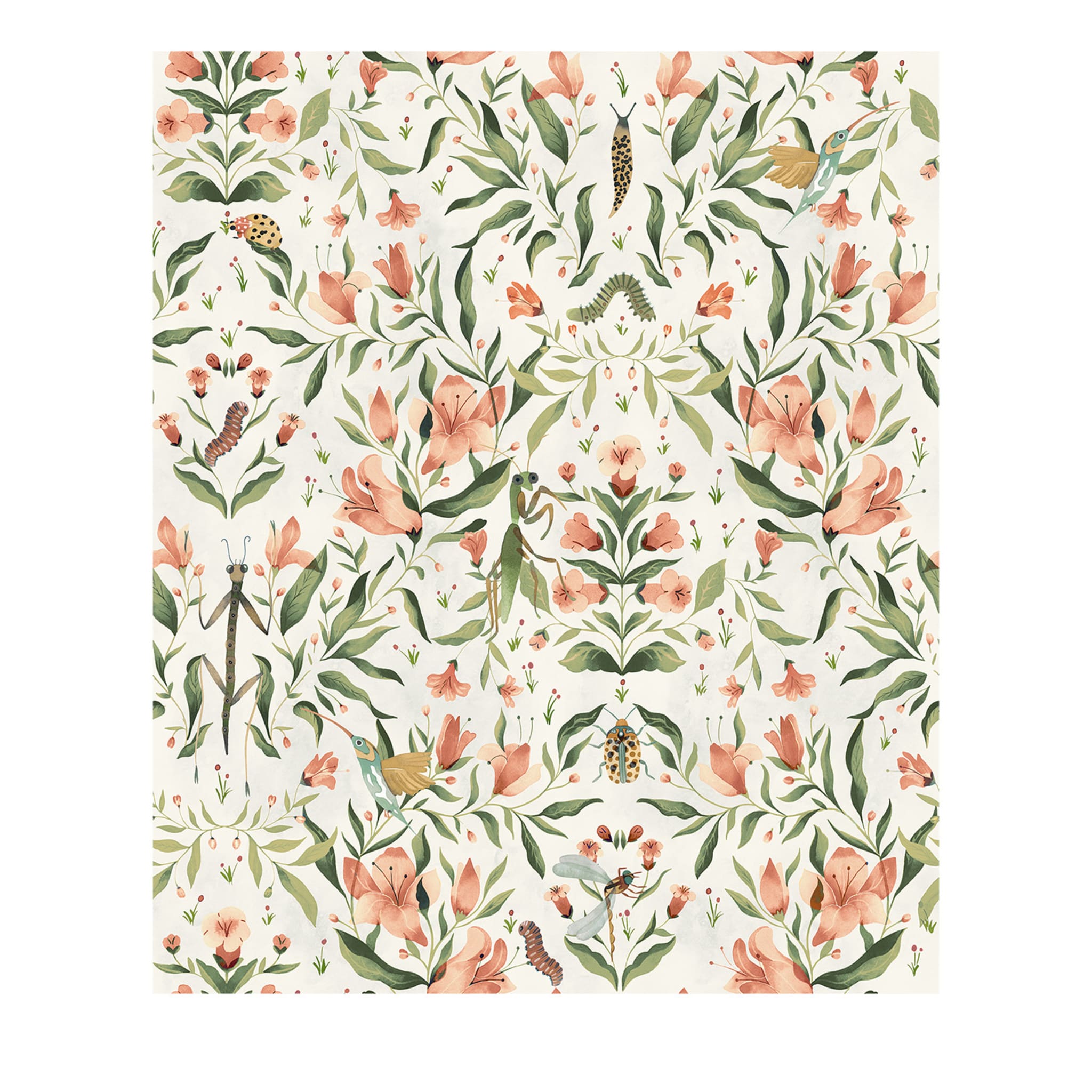 Flora Floral-White Meriggio Wallpaper - Main view