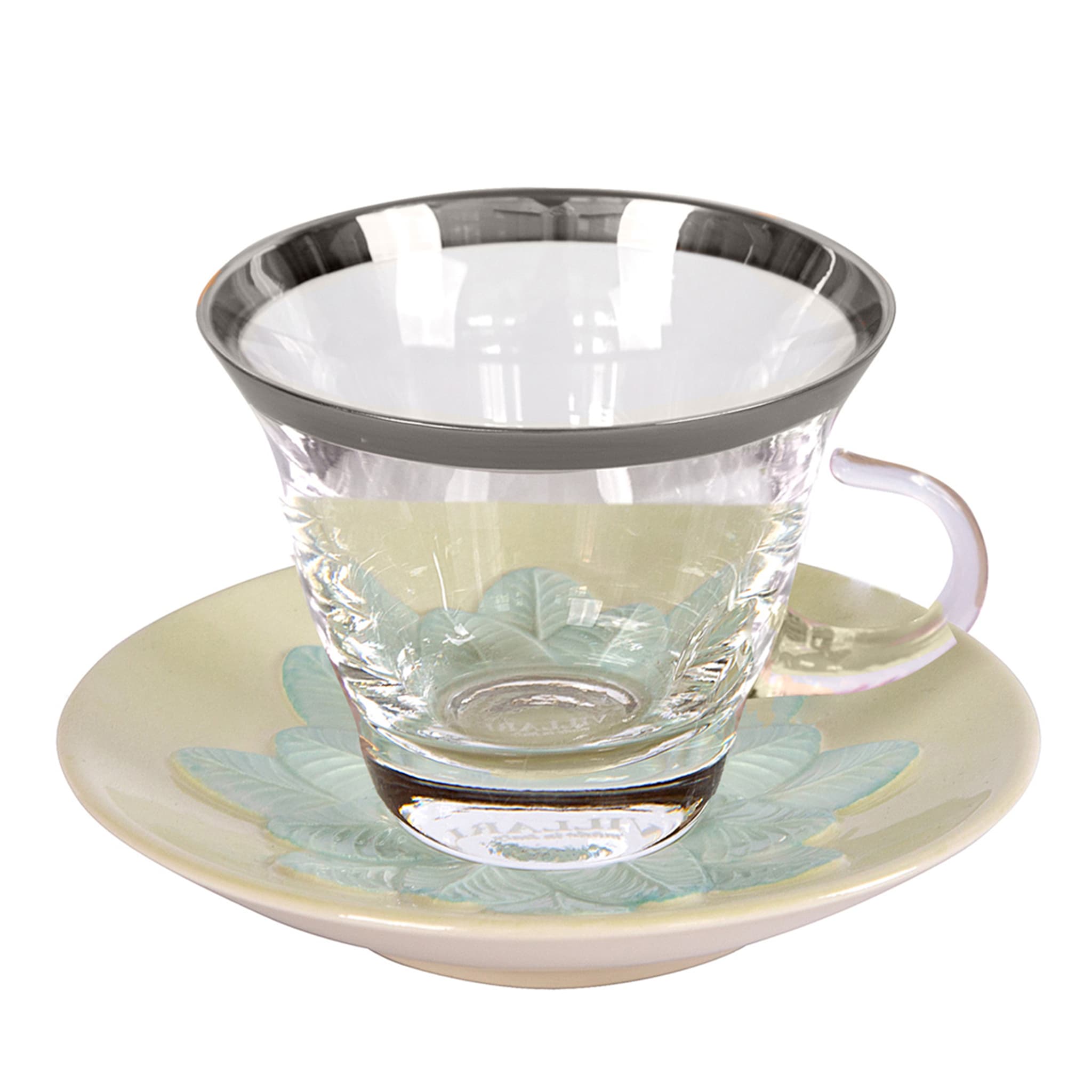  PEACOCK CAPUCCINO CUP - GREEN AND SILVER - Main view