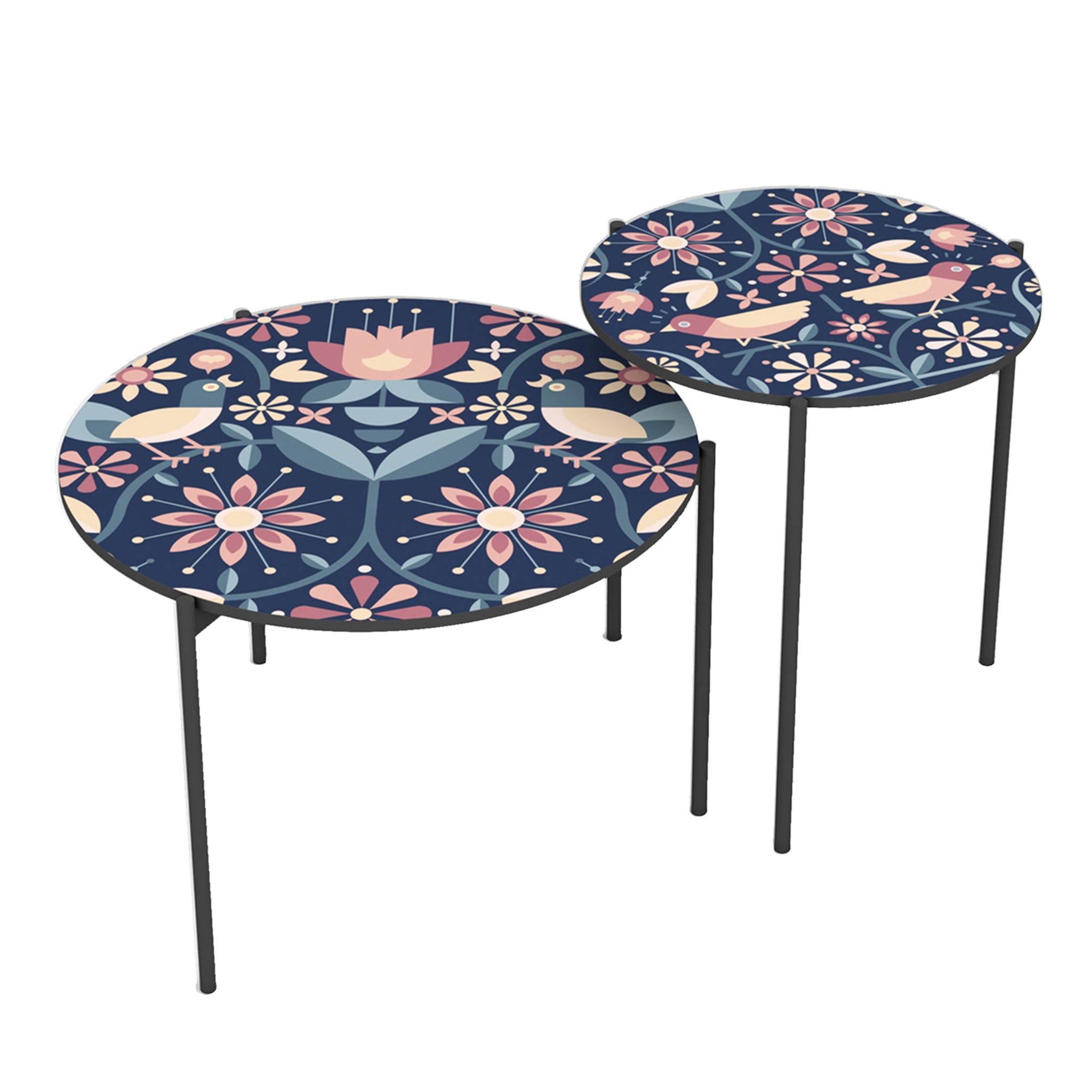Modern Hippie Set of 2 Side Tables by Francesco Poroli - Main view