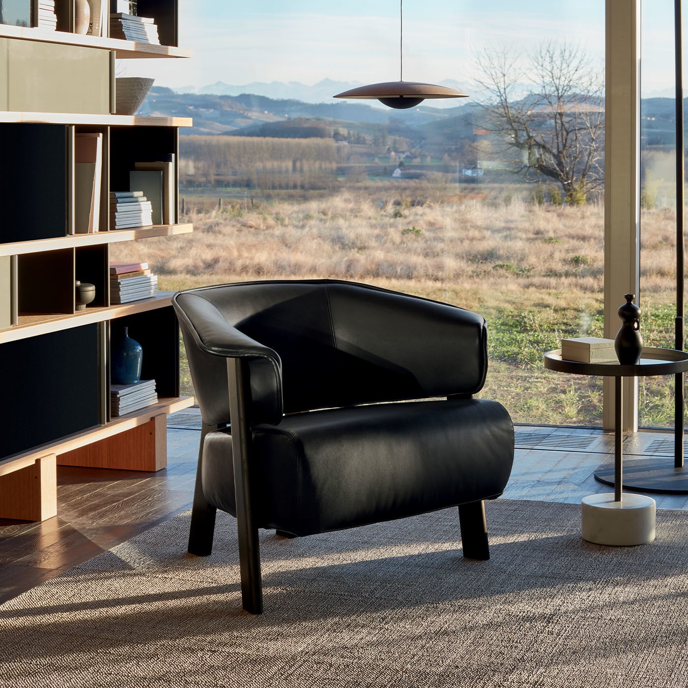 Back Wing Black Armchair by Patricia Urquiola