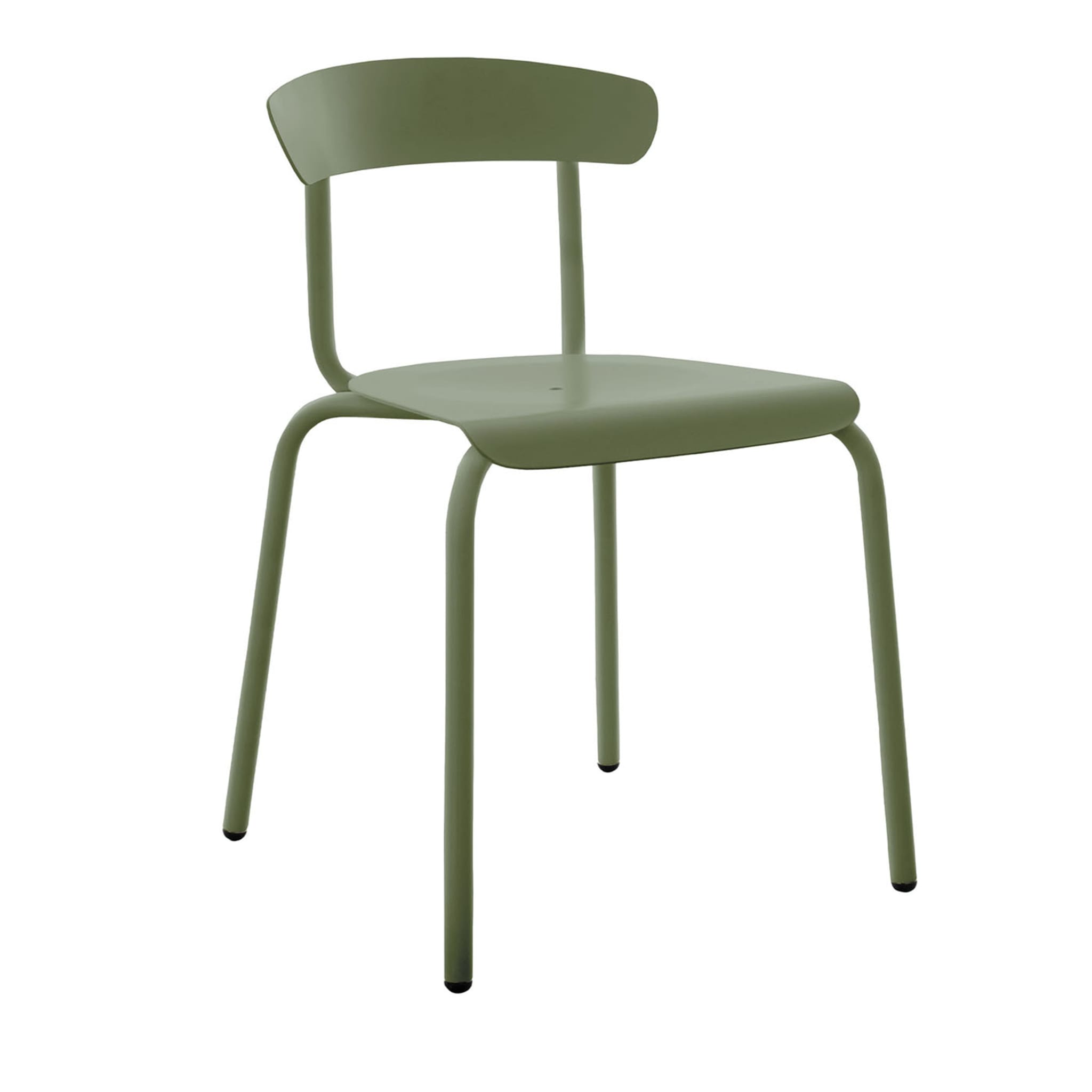 Olive Green AluMito Chair with Armrests by Pascal Bosetti - Main view