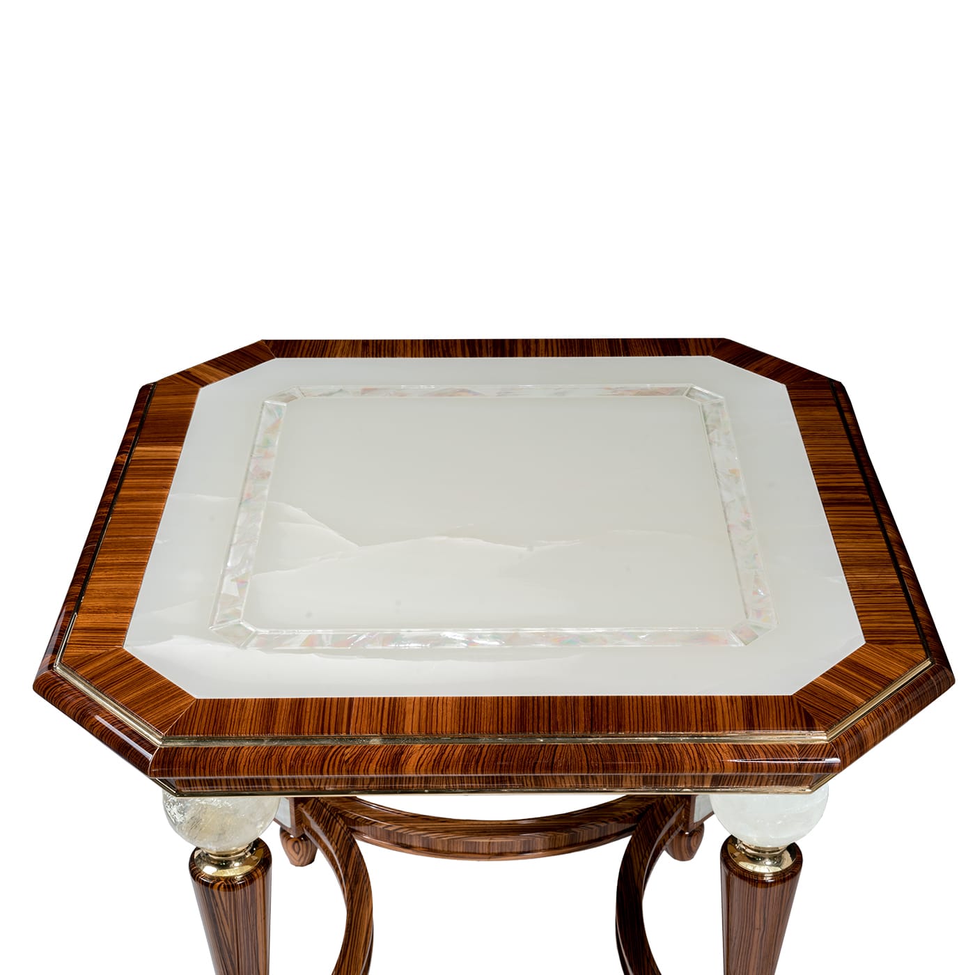 Zebrawood and Crystal Accent Table - CG Capelletti