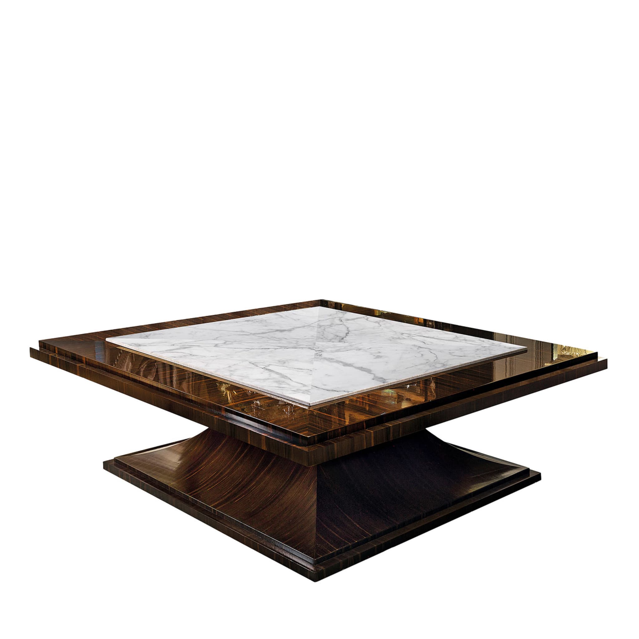 Bocote Wood and Marble Coffee Table - Main view