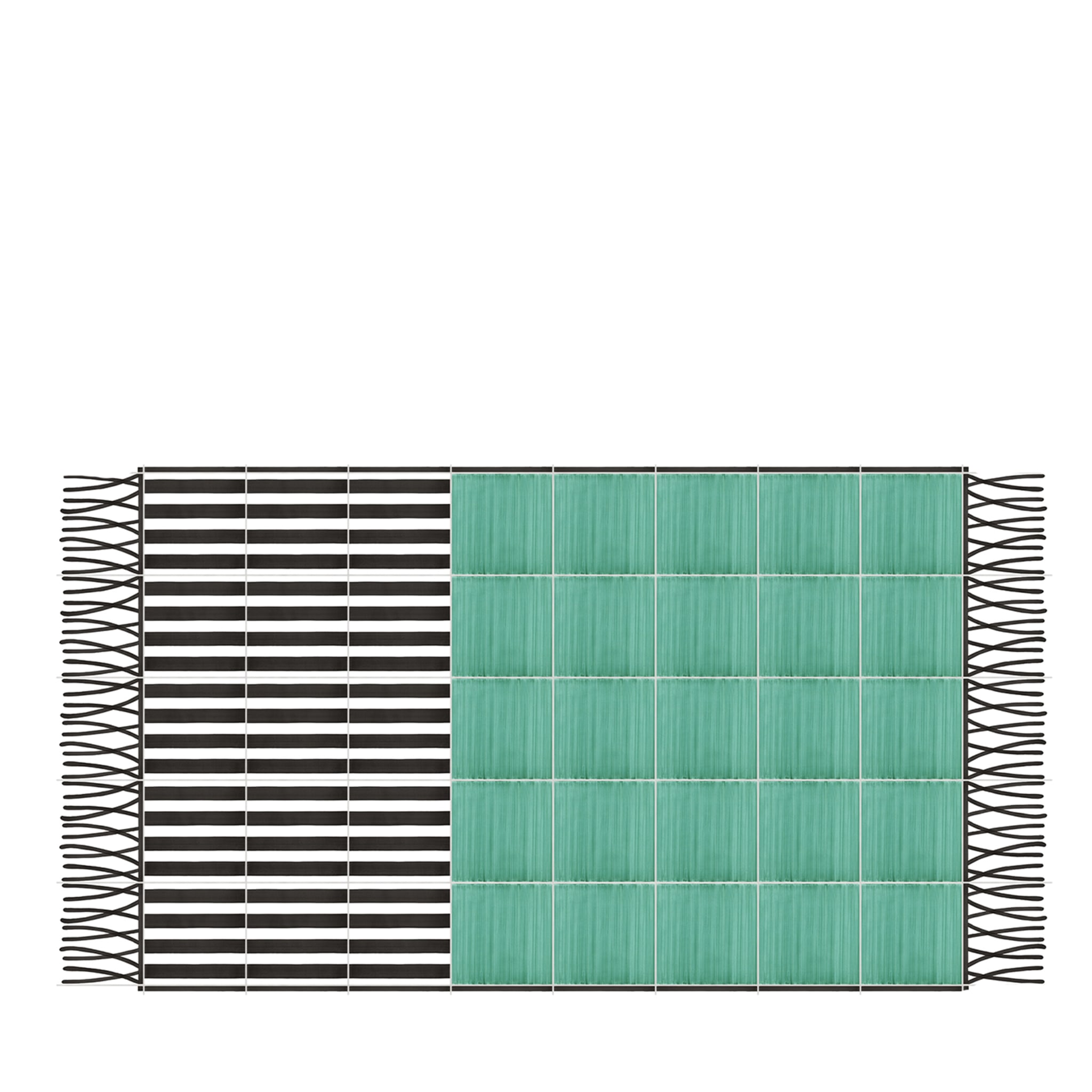 Carpet Green and Striped Ceramic Composition by Giuliano Andrea dell’Uva 200 x 140 - Main view